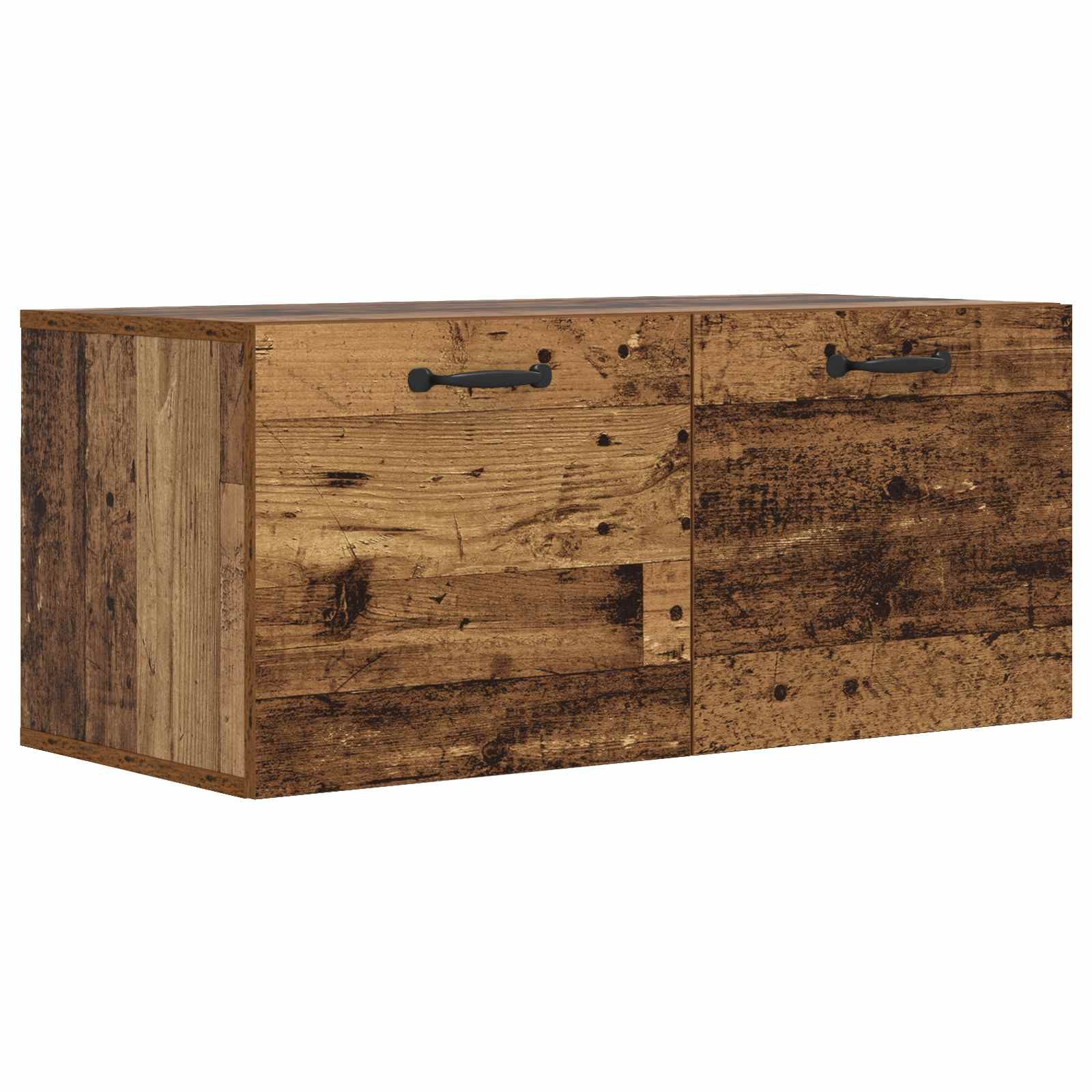 vidaXL Regal Wandschrank Wandhalterung Altholz 80 x 36,5 x 35 cm, 1-tlg.