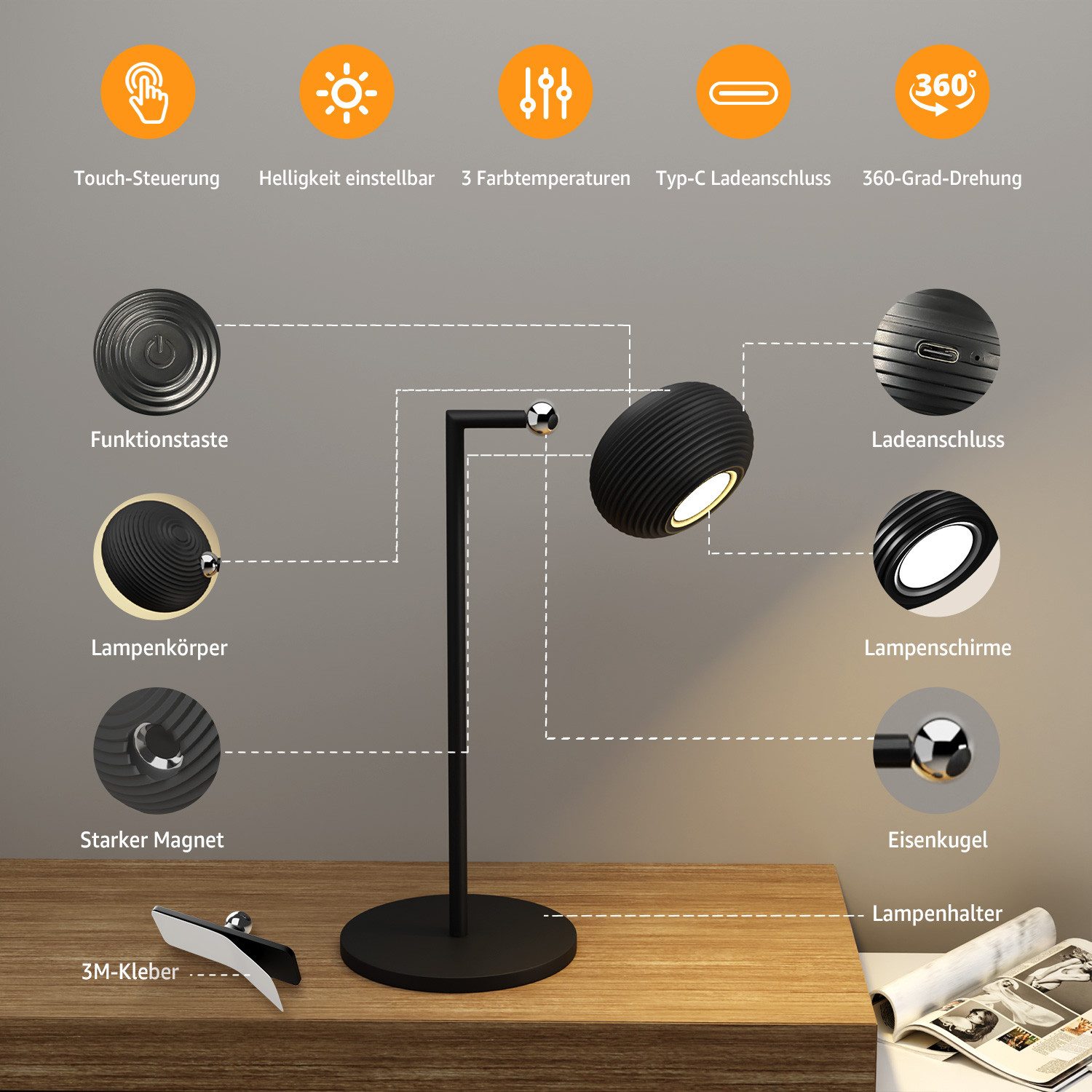 Simloveve LED Tischleuchte 2 IN 1 günstig online kaufen