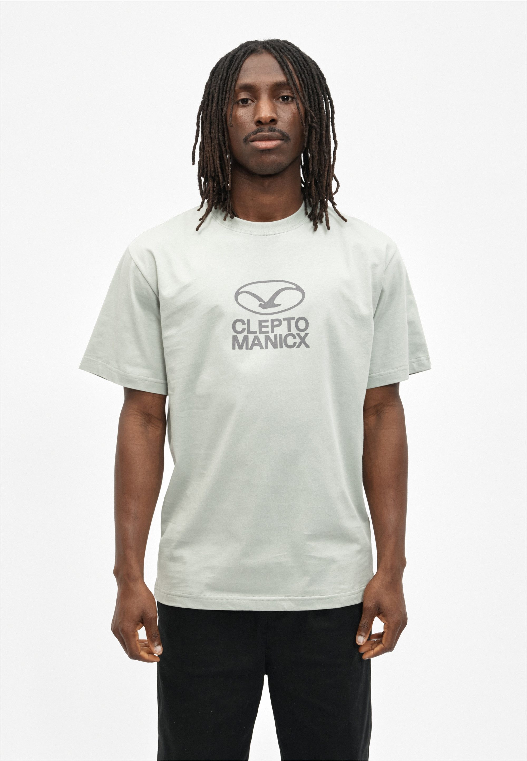 Cleptomanicx T-Shirt Möwe Plate mit großem Front-Print