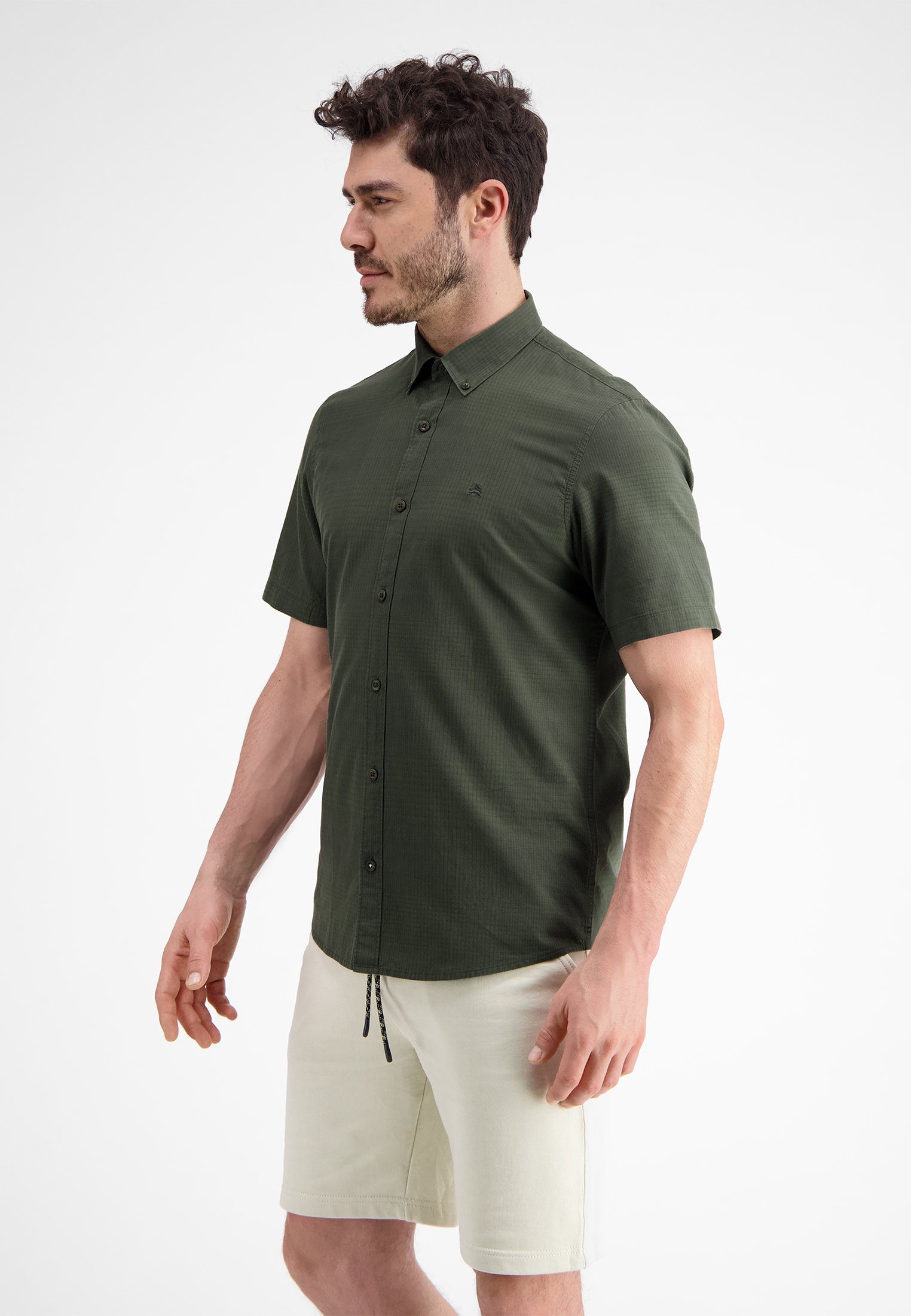 LERROS Kurzarmhemd Kurzarmhemd in Struktur Check