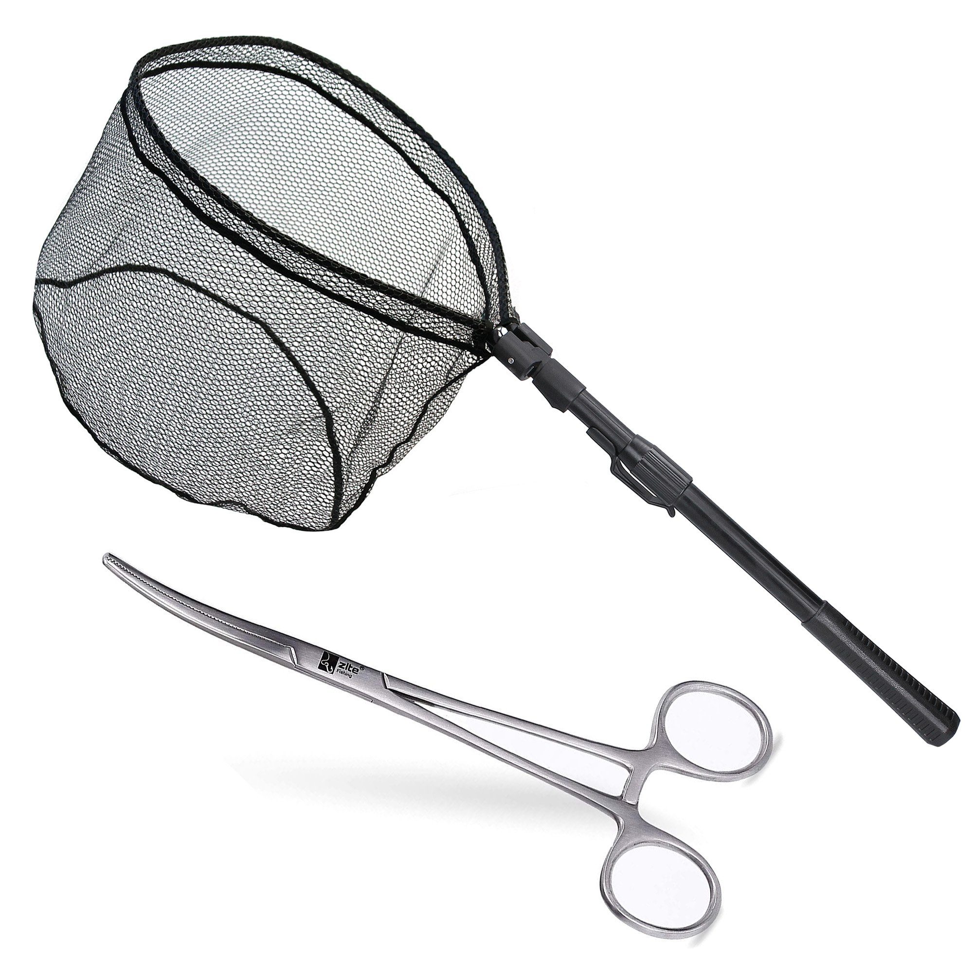 Anglerzange Faltbarer Spinnkescher & Hakenlöser-Zange Set