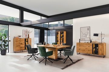 MCA furniture Highboard Kombi-Vitrine Arezzo, Wildeiche / anthrazit