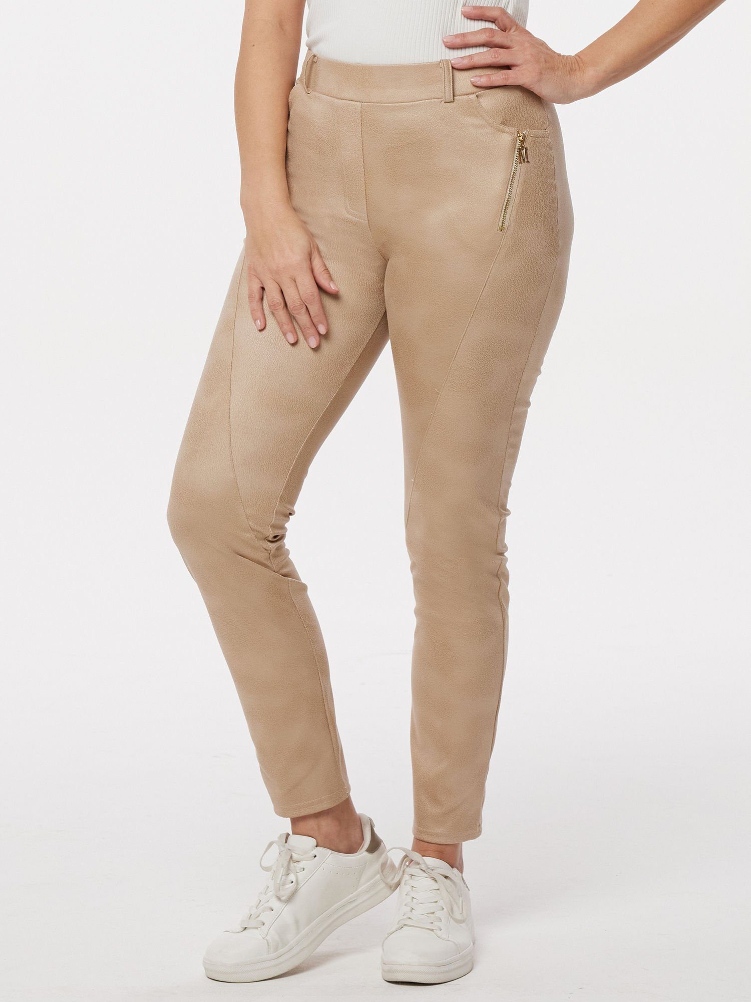 MONACO blue Lederimitathose Leggings koerpernah in günstig online kaufen