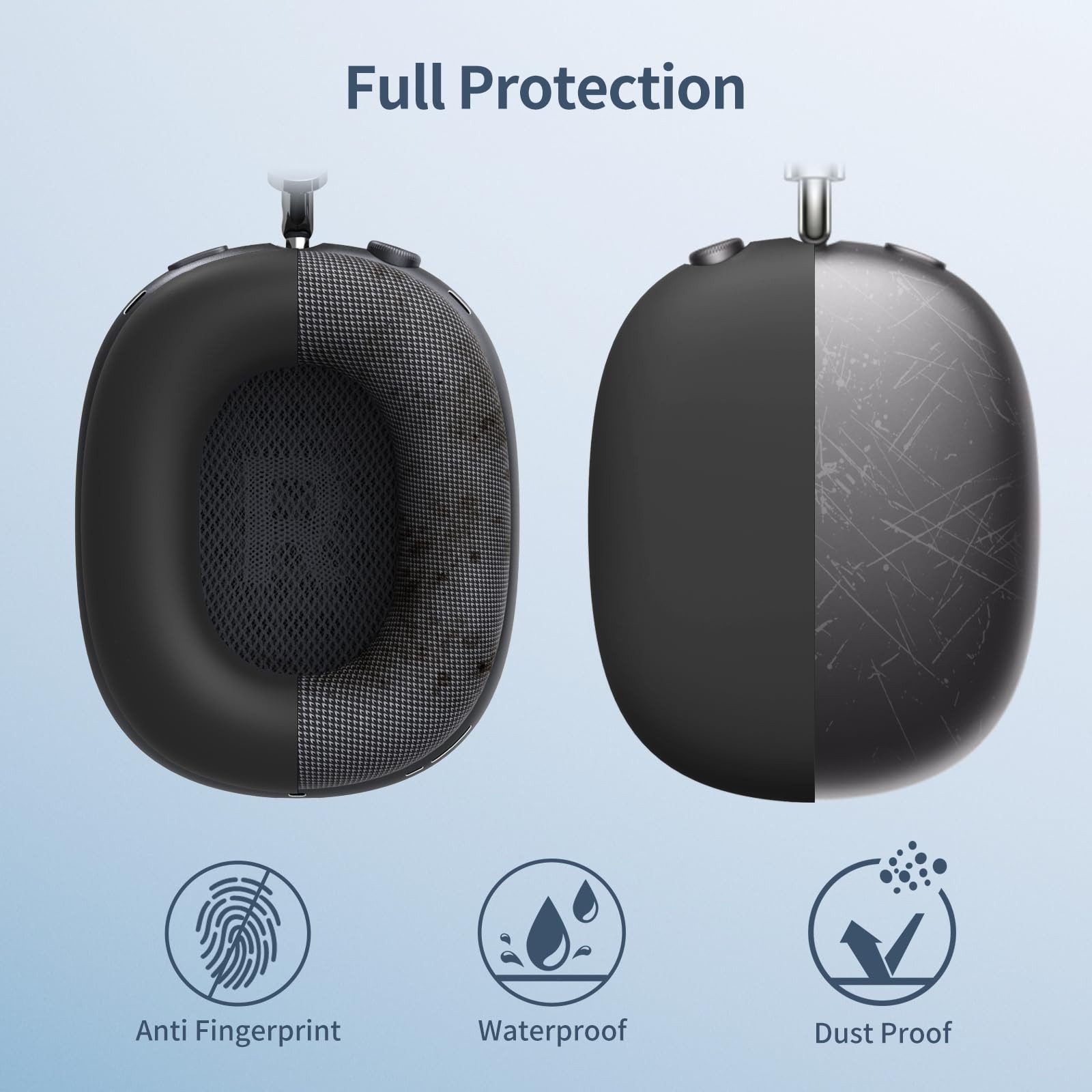 Fintie Kopfhörer-Schutzhülle 3-in-1 Silikonhülle für AirPods Max 2(2026) & AirPods Max 1(2020/2024), Weiche Kratzfeste Hüllen für Ohrpolster, Ohrmuscheln und Kopfbügel