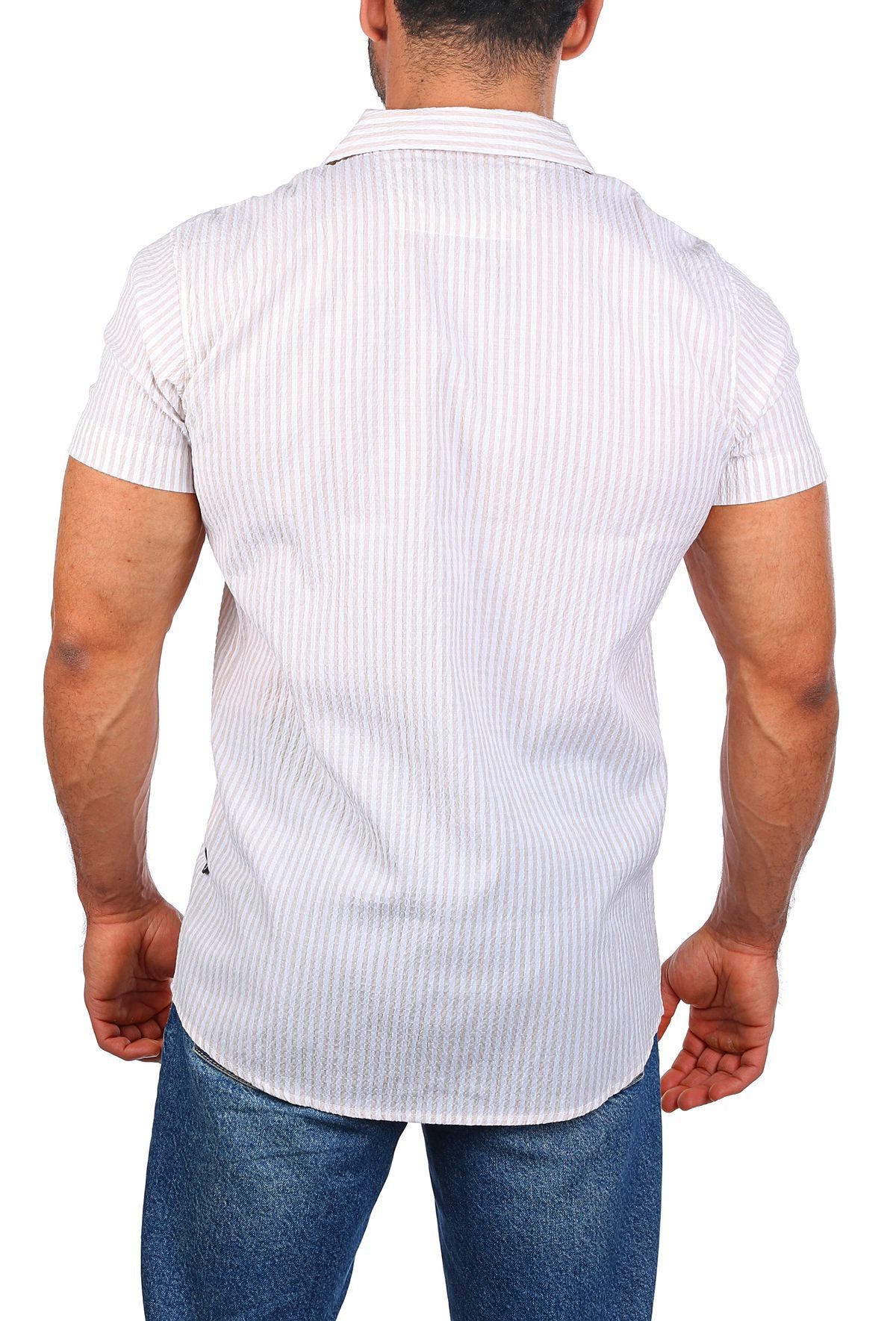 CARISMA Kurzarmhemd Herren Hemd trendig geriffelt gewebt retro Look 9270 günstig online kaufen