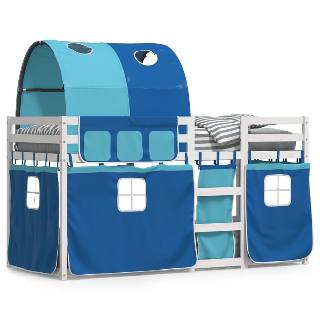 vidaXL Bett Etagenbett mit Vorhängen Blau günstig online kaufen