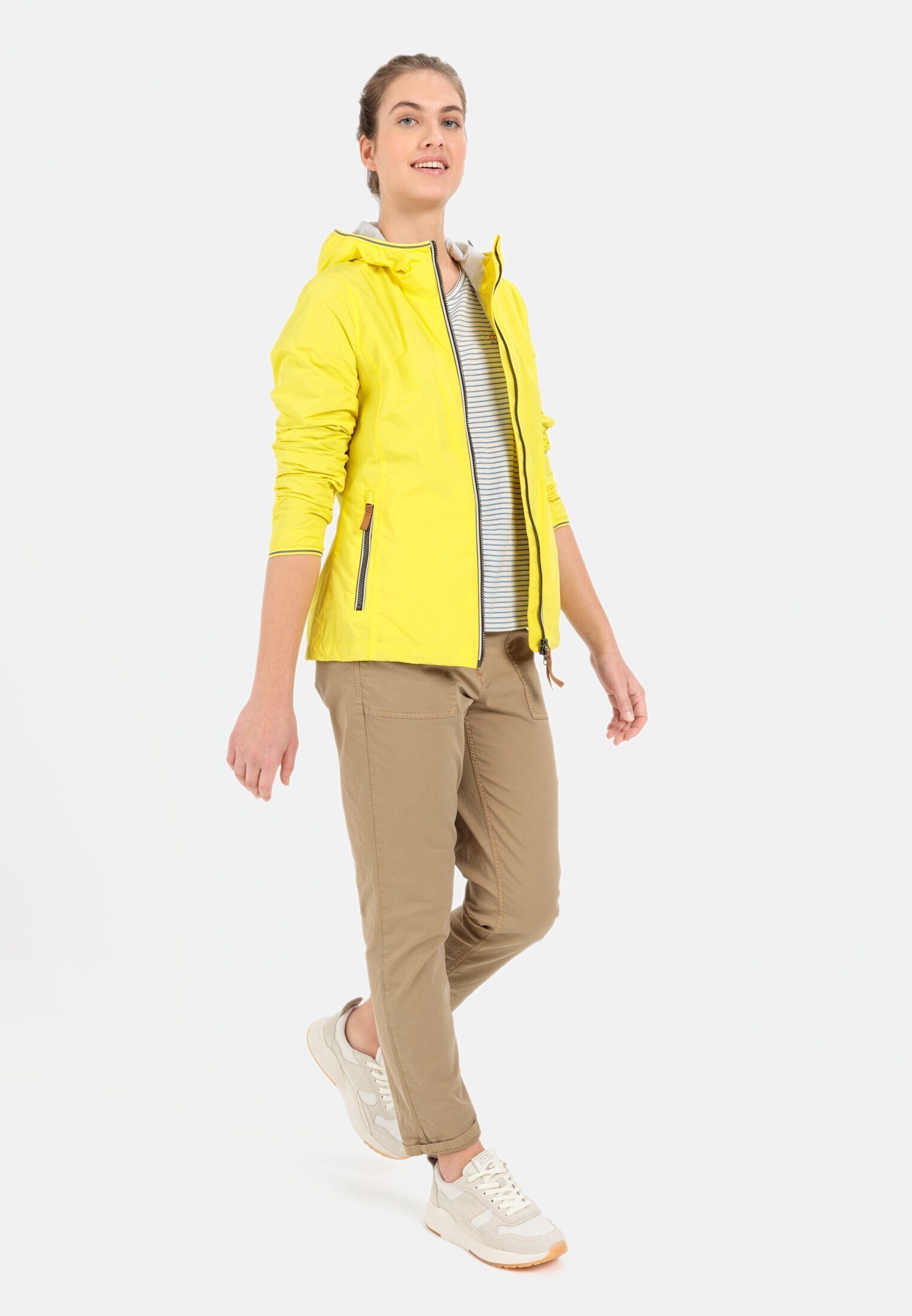 camel active Funktionsjacke aus recyceltem Polyester Langarm Kapuze Markenlabel