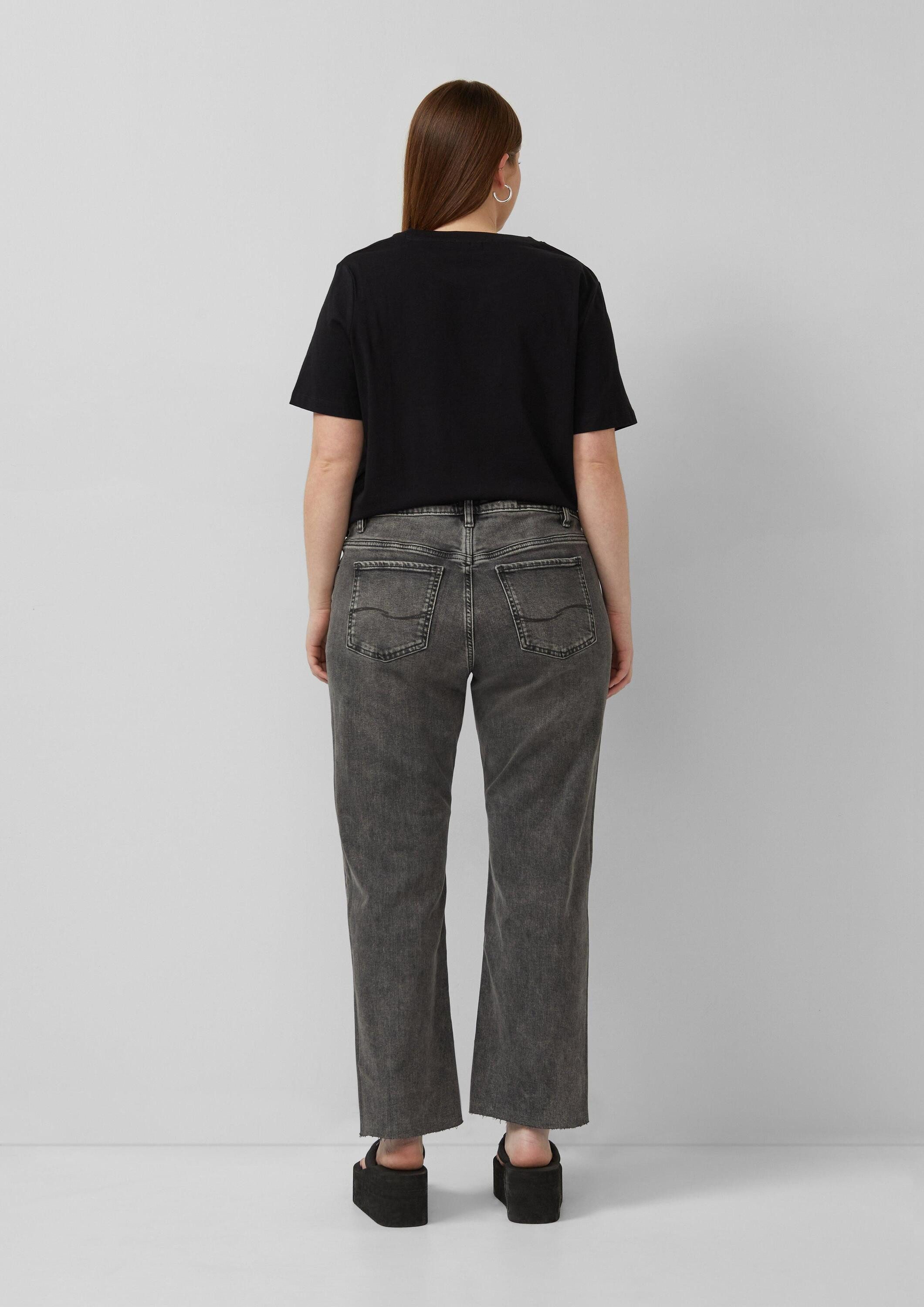 QS Regular-fit-Jeans Jeans-Hose Jeans / Mid Rise / Straight Leg / Cropped