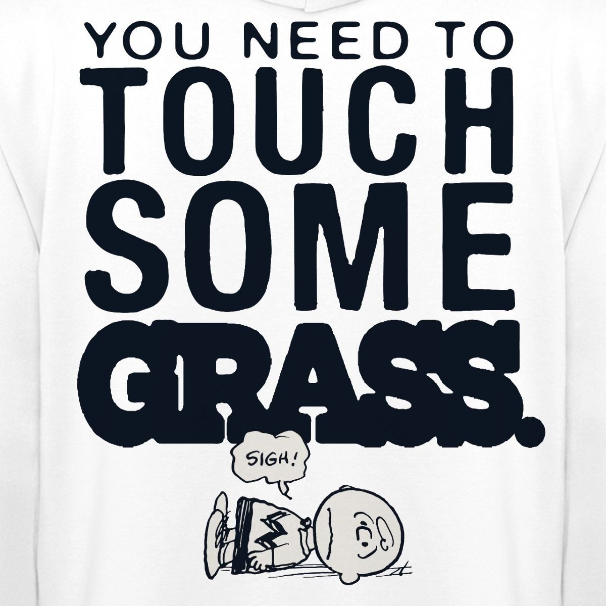 Spreadshirt Hoodie Peanuts Spruch Touch Some Grass Mit Charly Brown Unisex Hoodie (1-tlg)