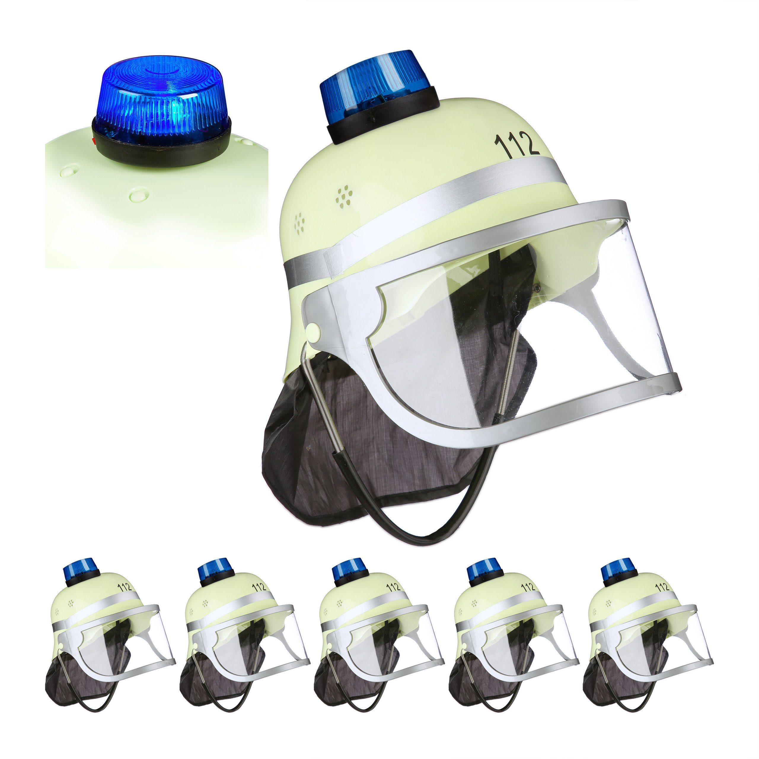 Feuerwehrhelm 6 x Feuerwehrhelm Kinder