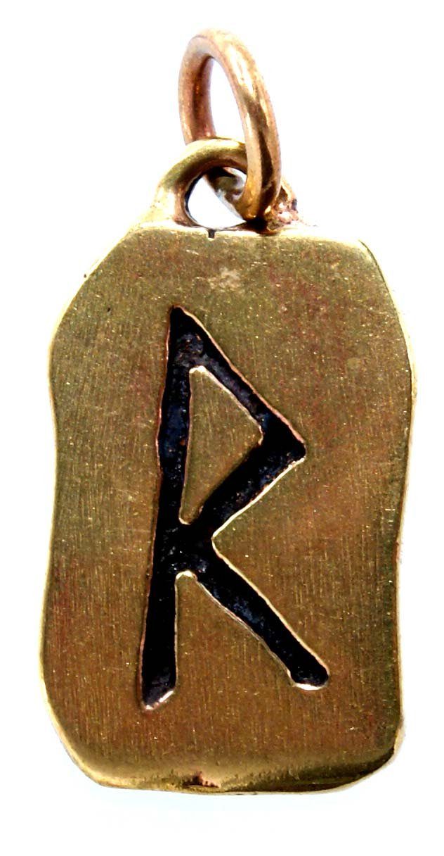 Raido Bronze Rad R Leather Rune Rune / Anhänger of Kiss Buchstabe Runen Kettenanhänger Wagenrad