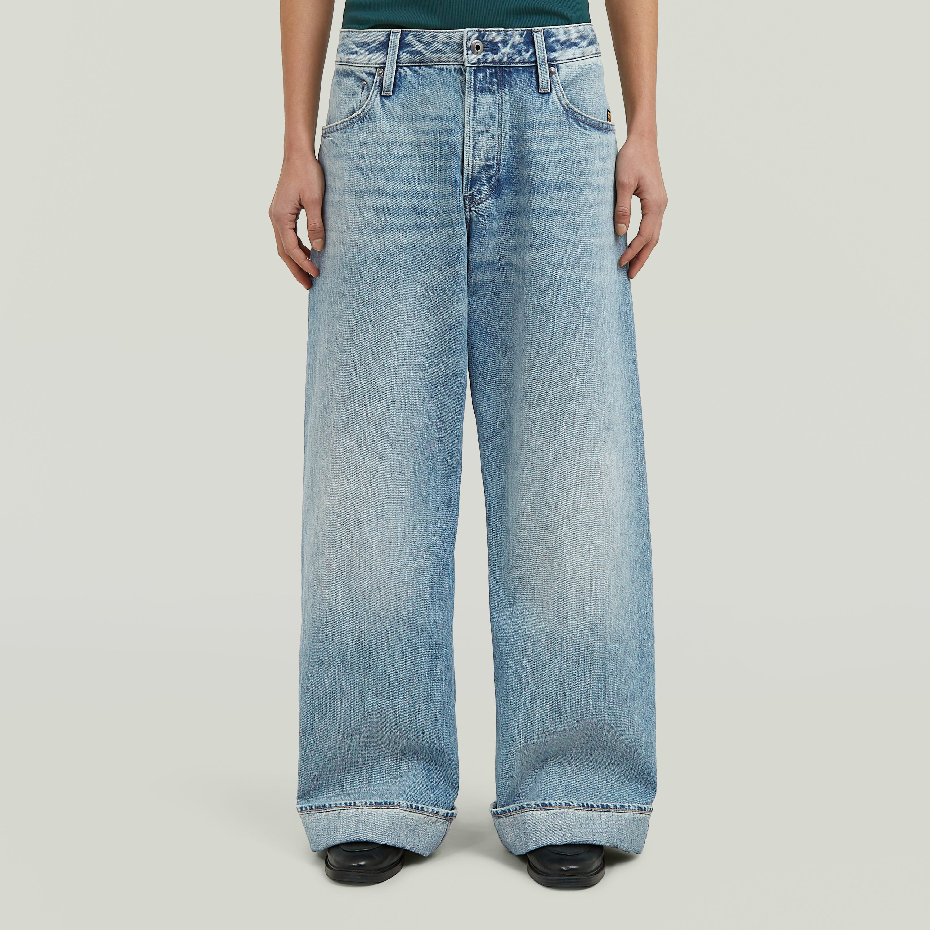 G-STAR Loose-fit-Jeans Roxx Wide Wmn mit Umschlagsaum