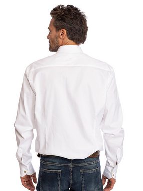 OS-Trachten Trachtenhemd Hemd Langarm ENNO weiß (Slim Fit)