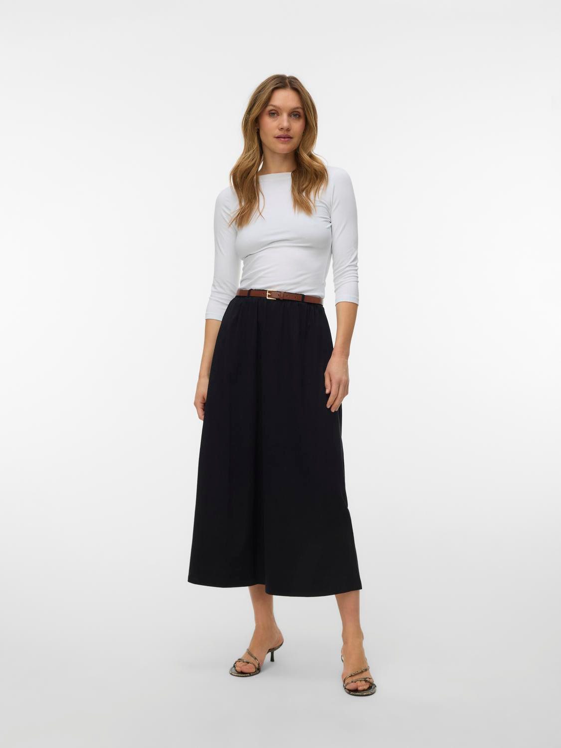 Vero Moda Maxirock VMLUNA ANKLE SKIRT JRS NOOS Baumwollmischung, ankle lenght