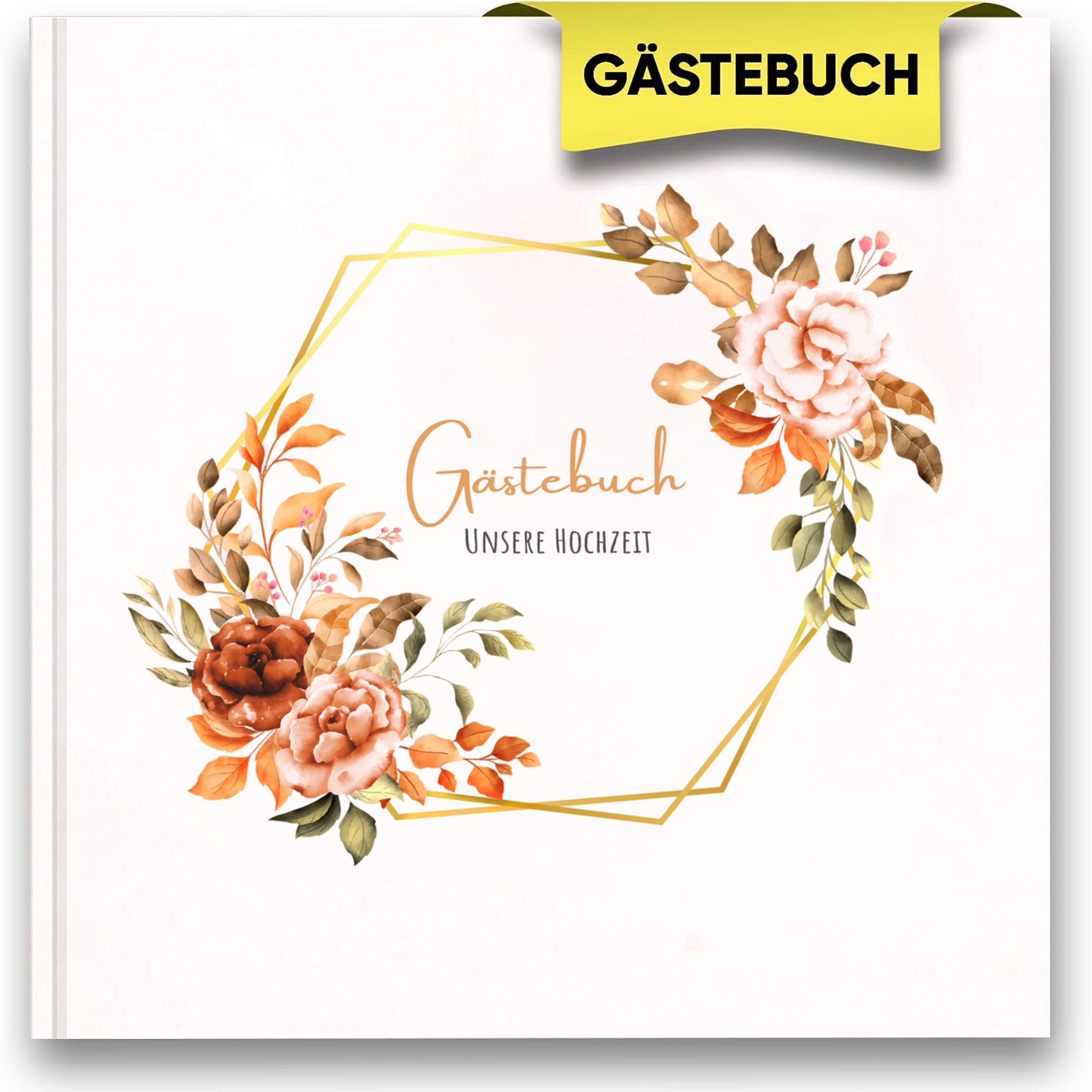 LifeDesign Notizbuch Hochzeitsbuch, Gästebuch zur Hochzeit, 21x21cm, Hardcover, stabile Fadenbindung, edles Papier