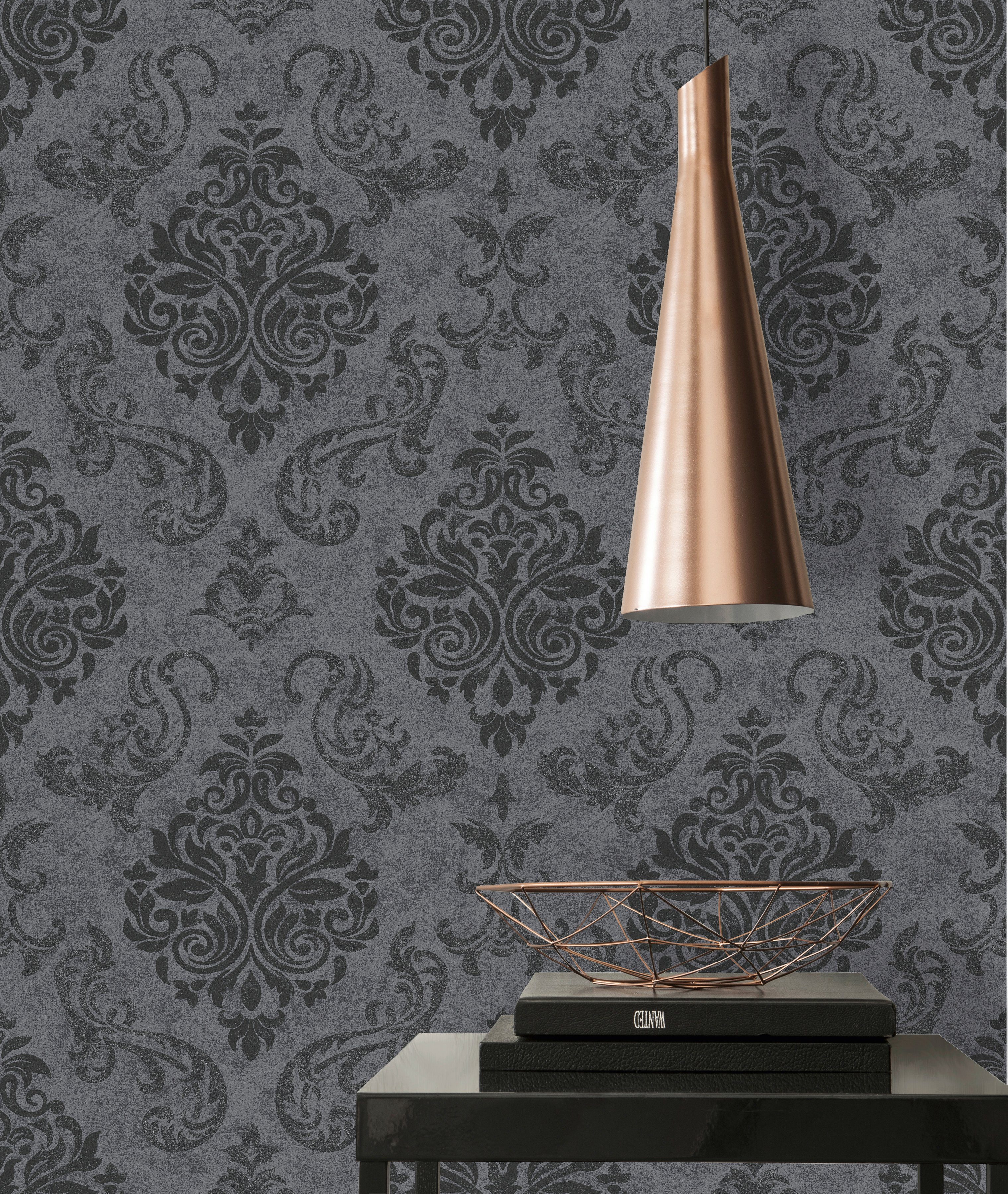 A.S. Création Vliestapete Memory, leicht strukturiert, Barock, gemustert, ornamental, Tapete Barock Tapeten Wohnzimmer Schlafzimmer Küche Flur Design Optik