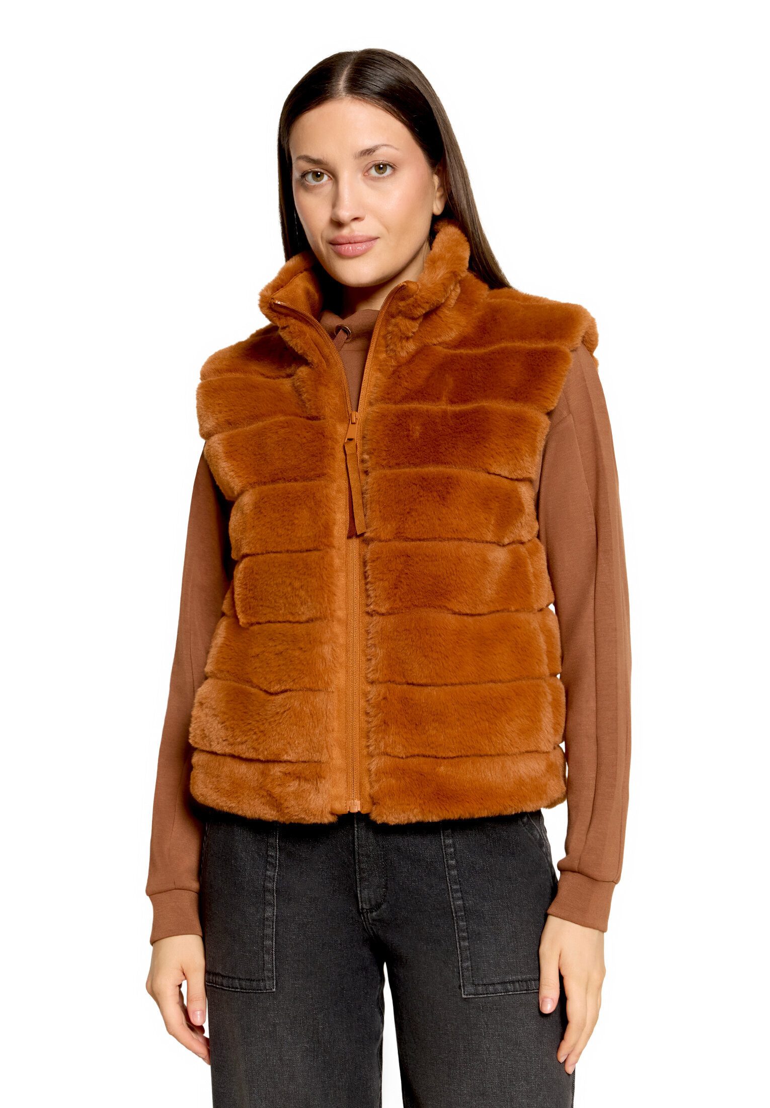 Betty&Co Plüschweste Damen mit Stehkragen
