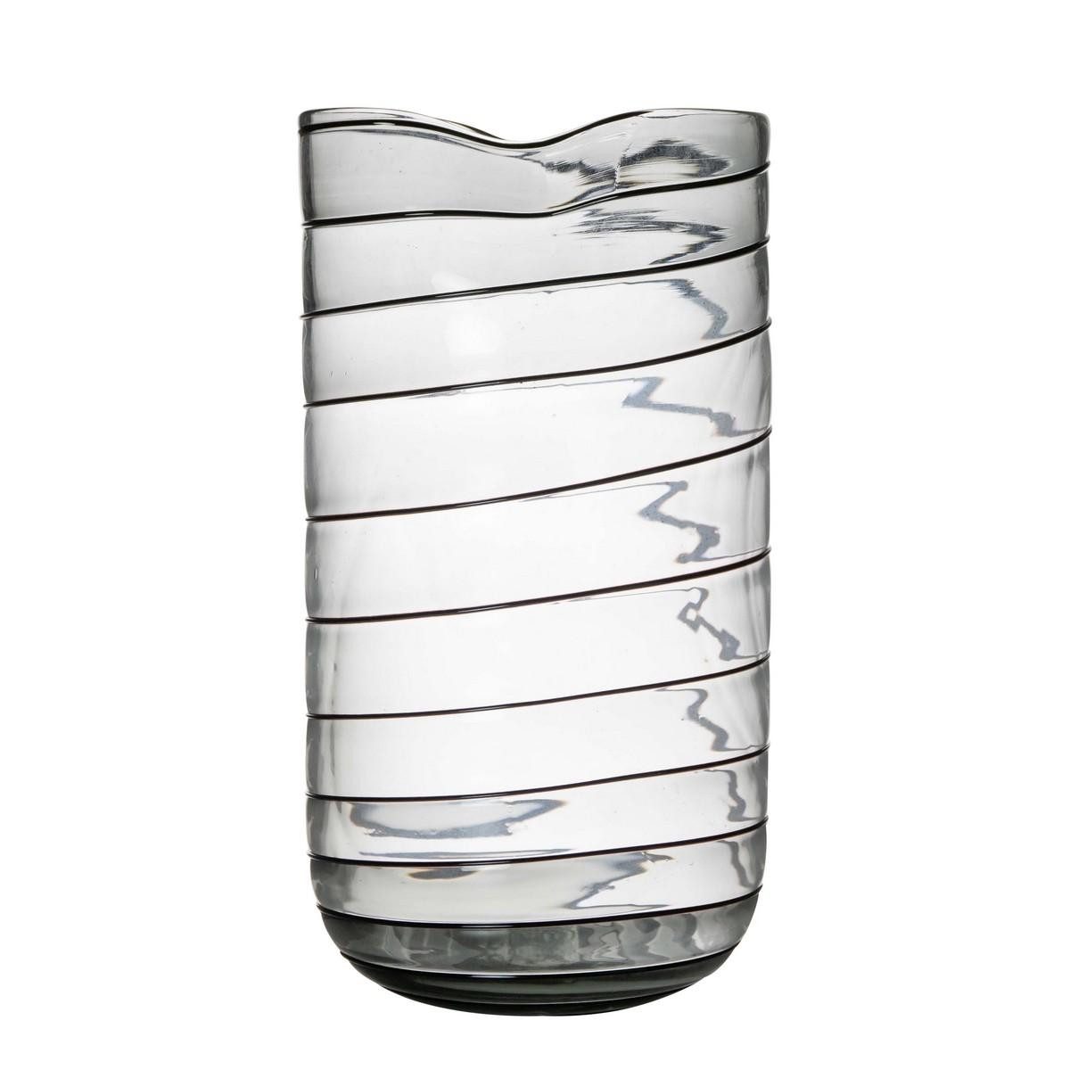 INNA-Glas Dekovase Dekovase GYRAS, mit Streifen, schwarz-klar, 36,5cm, Ø19,5cm