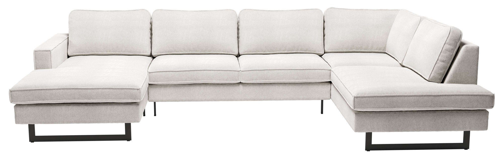 Home affaire Wohnlandschaft "Pinto, 350 cm, U-Form, XXL, mit Ottomanen" Cor günstig online kaufen