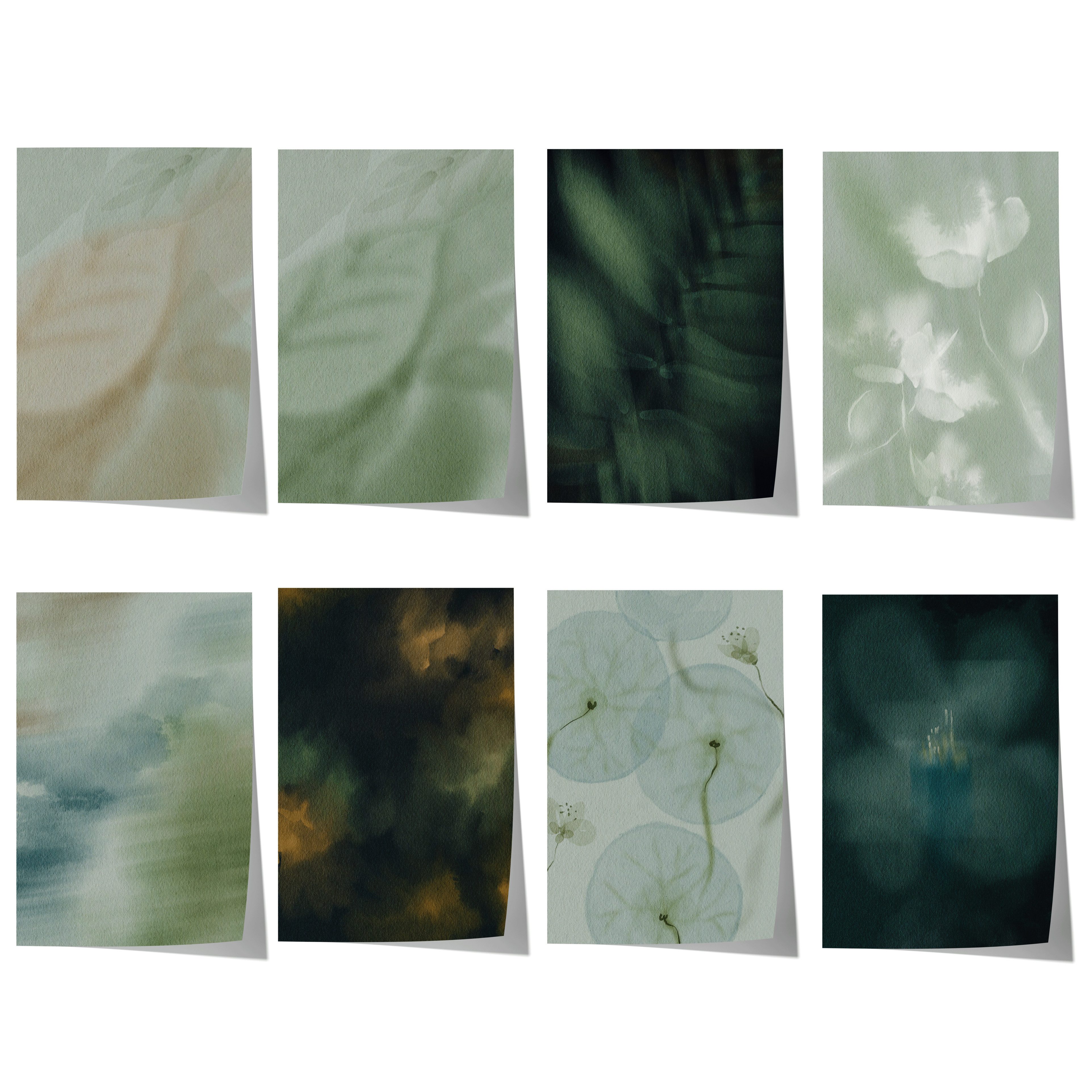 JUSTGOODMOOD Poster Aquarell Natur Geschenkidee Botanische Blätte Sanfte Landschaften Abst, F (1 St)