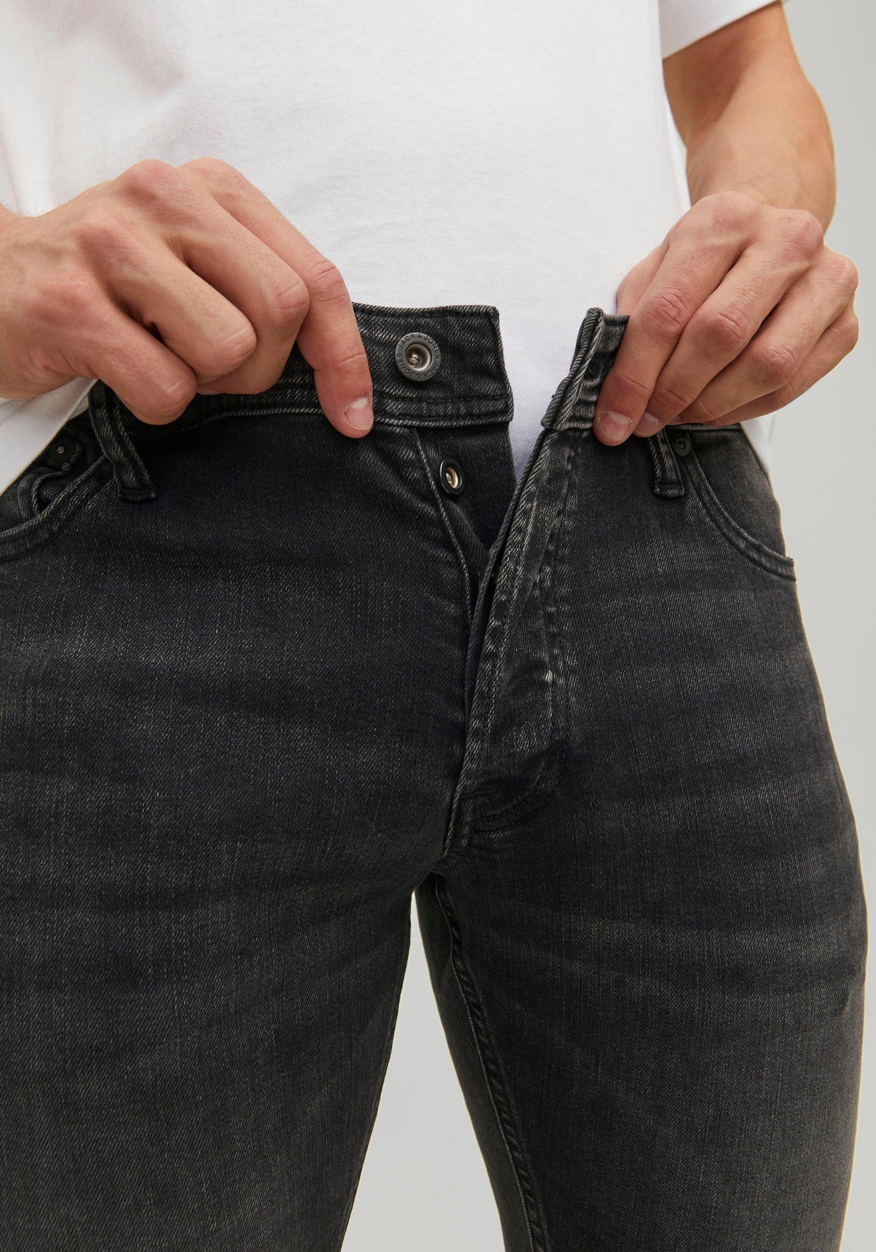 Jack & Jones Slim-fit-Jeans JJIGLENN – Jeans mit Stretch und figurbetonter Silhouette Used, modisch, slim fit, Denim/Jeans – Bild 4 von 5
