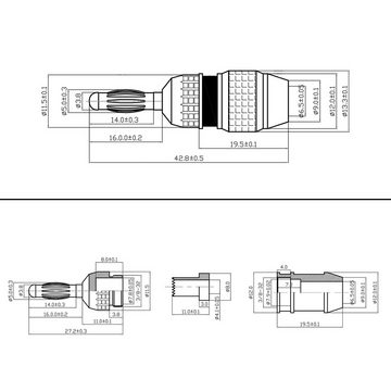 Poppstar High End Bananenstecker (geschirmt) für Lautsprecherkabel bis 6 mm² Audio-Adapter, Bananas für Lautsprecher & AV Receiver (vergoldet, 2x schwarz, 2x rot)