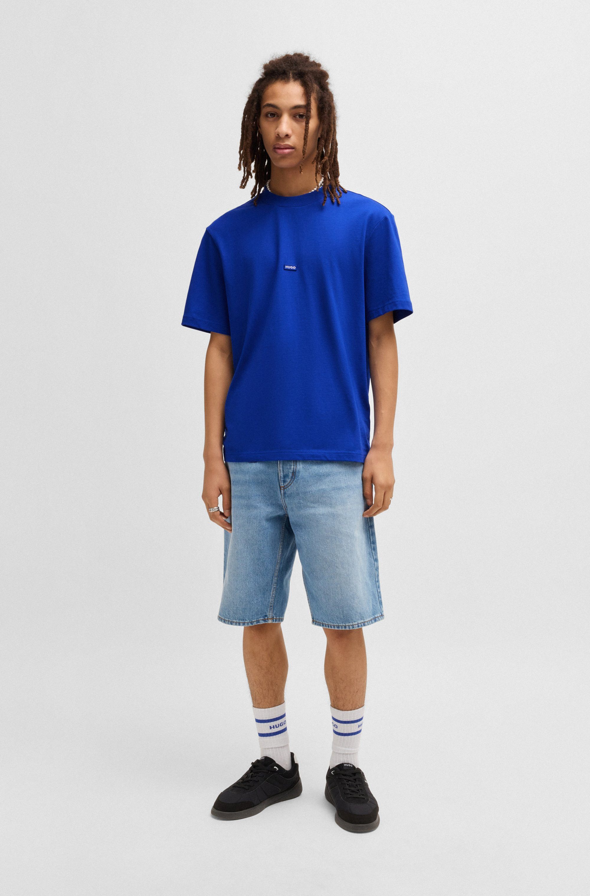 HUGO Blue T-Shirt Nieros mit Logo-Patch