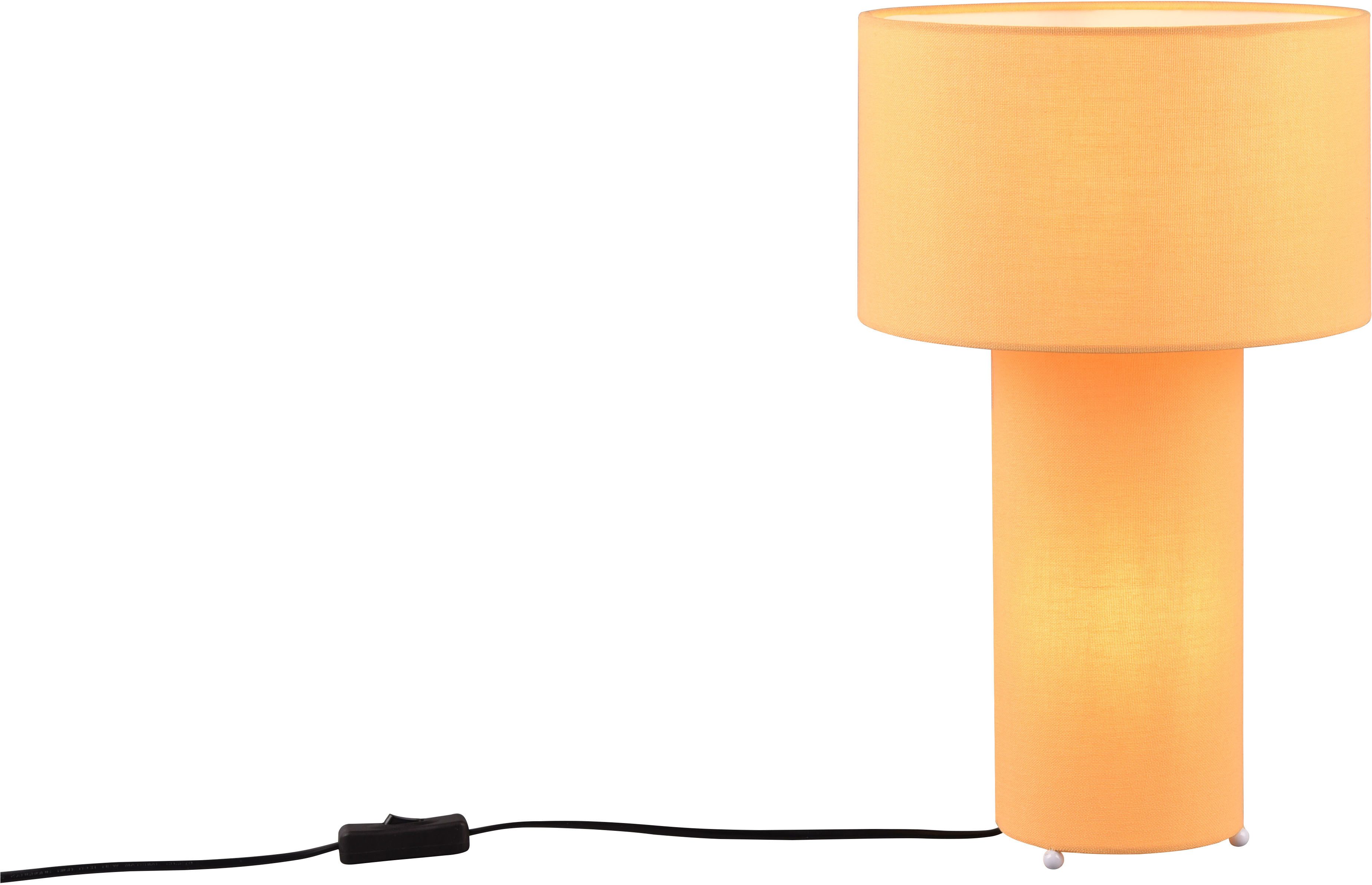 TRIO Leuchten Schreibtischlampe BALE, Nachttischlampe Stoff exkl 2xE27 max 10W mit Schnurschalter, Ein-/Ausschalter, Leuchtmittel wechselbar, warmweiß - kaltweiß, Beleuchtung im Fuß und im Lampenschirm, Höhe 40cm Ø24cm Tischleuchte