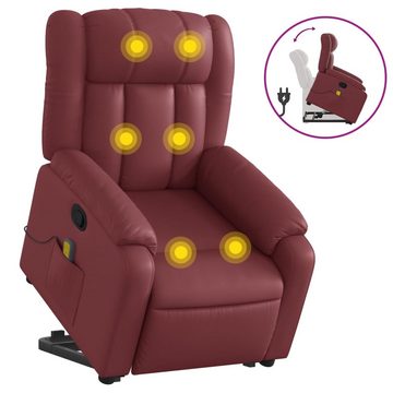 vidaXL Sessel Massagesessel mit Aufstehhilfe Weinrot Kunstleder (1-St)