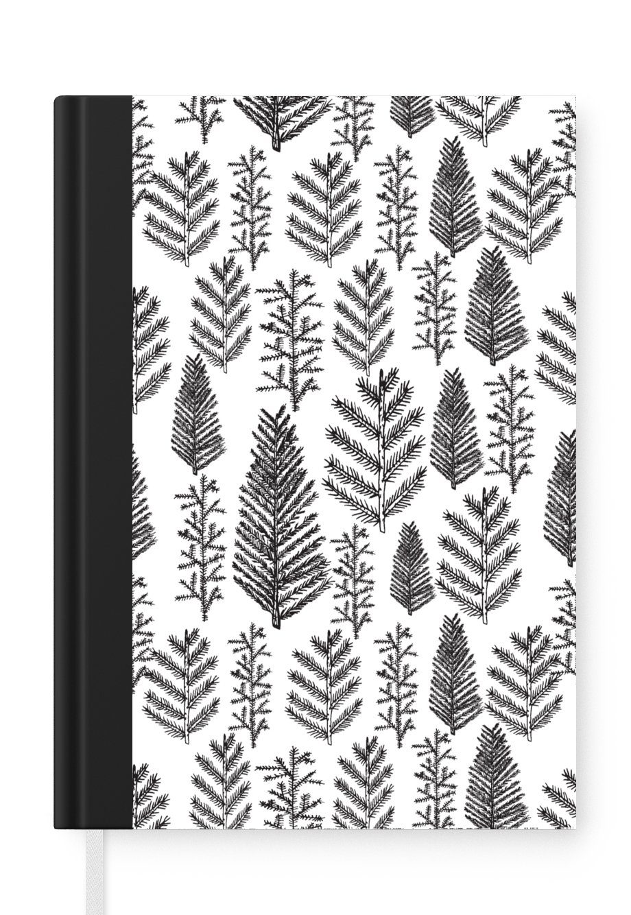 MuchoWow Notizbuch Weihnachtsbaum - Vintage - Weihnachten - Design, Journal, Merkzettel, Tagebuch, Notizheft, A5, 98 Seiten, Haushaltsbuch