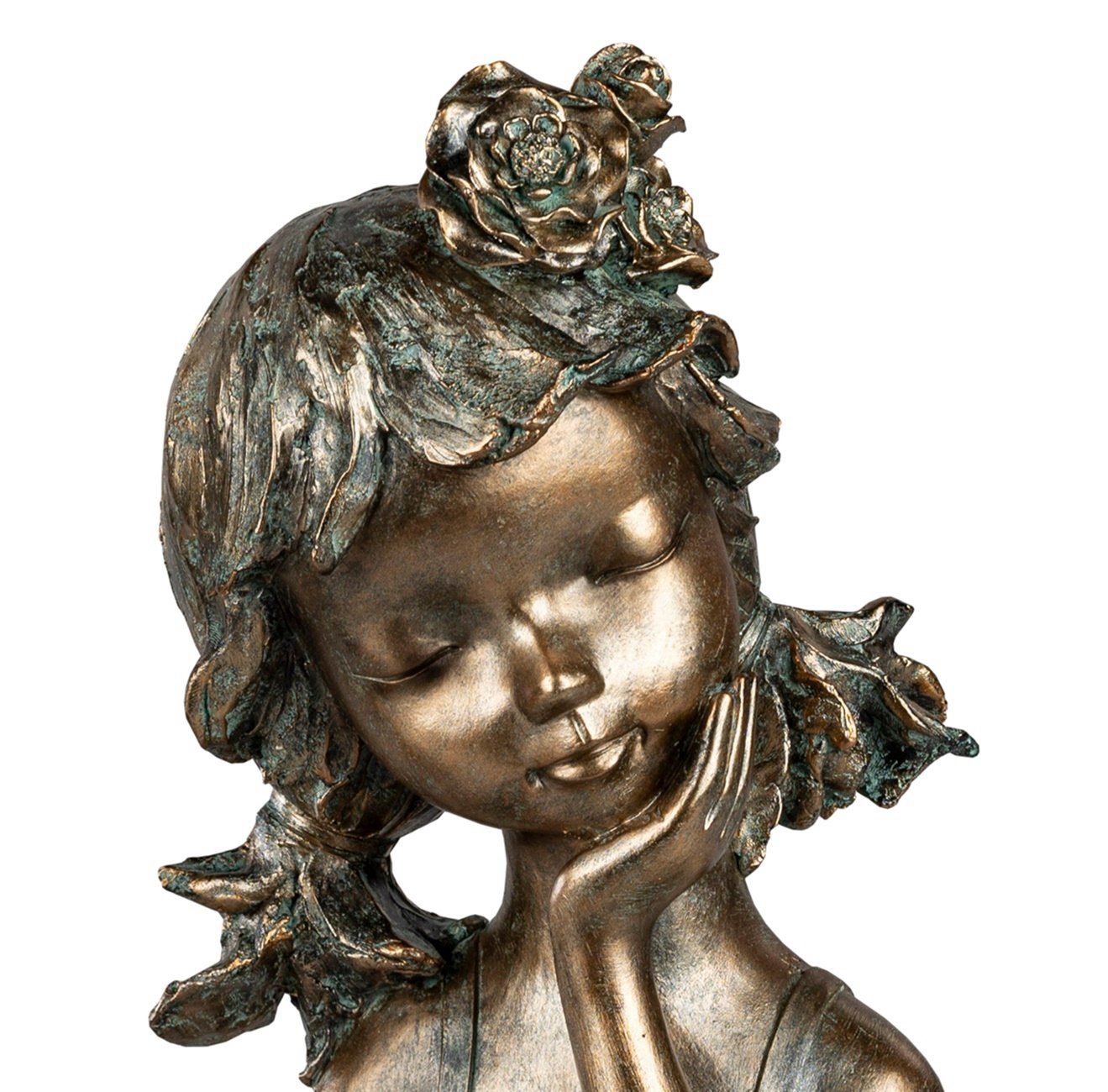 dekojohnson Dekofigur exklusive Deko-Büste-Mädchen bronzefarben 30cm