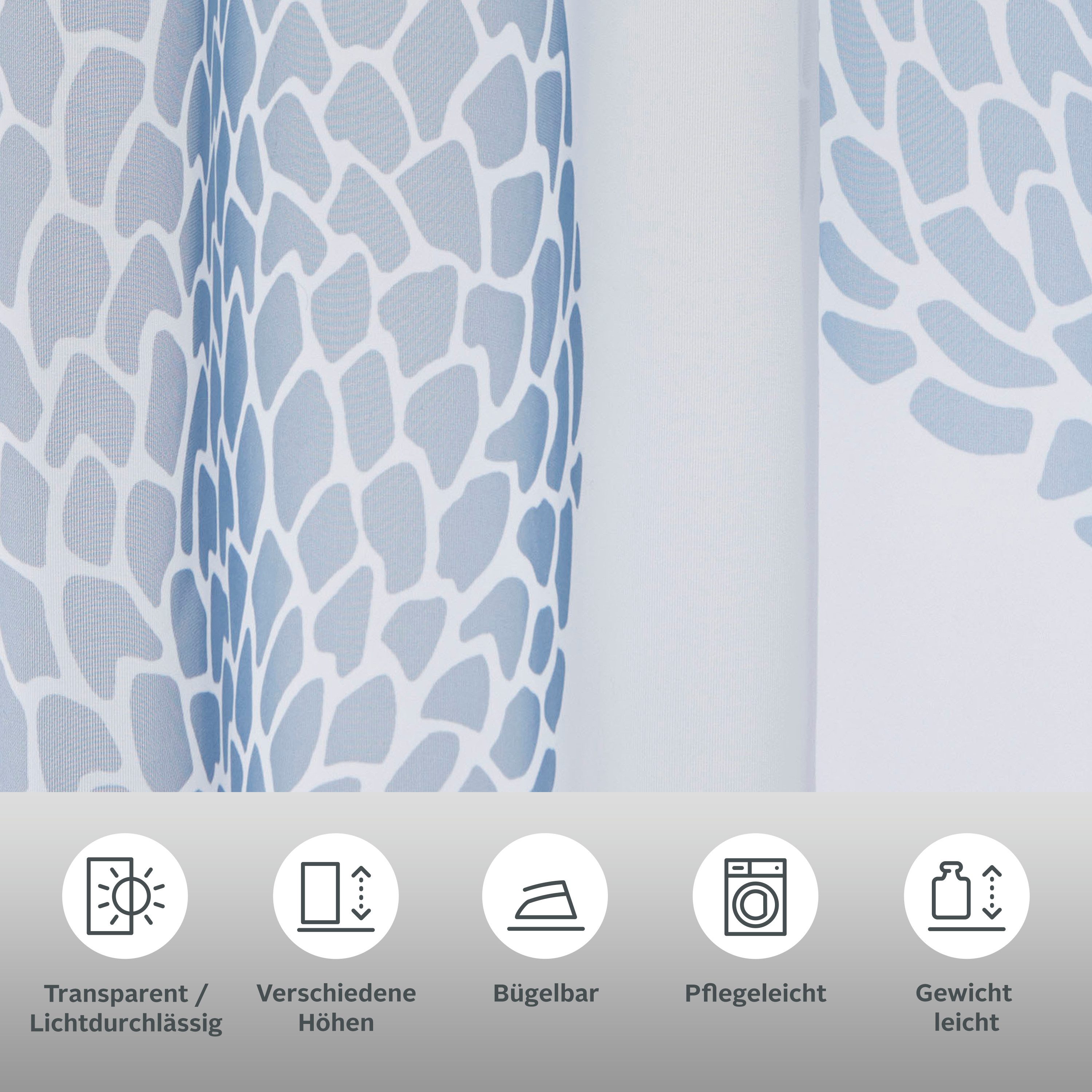 OTTO home Gardine Belem (1 St), Schlaufen, transparent, Voile, 1 oder 2 Schals, Vorhang, Fertiggardine, Kreise