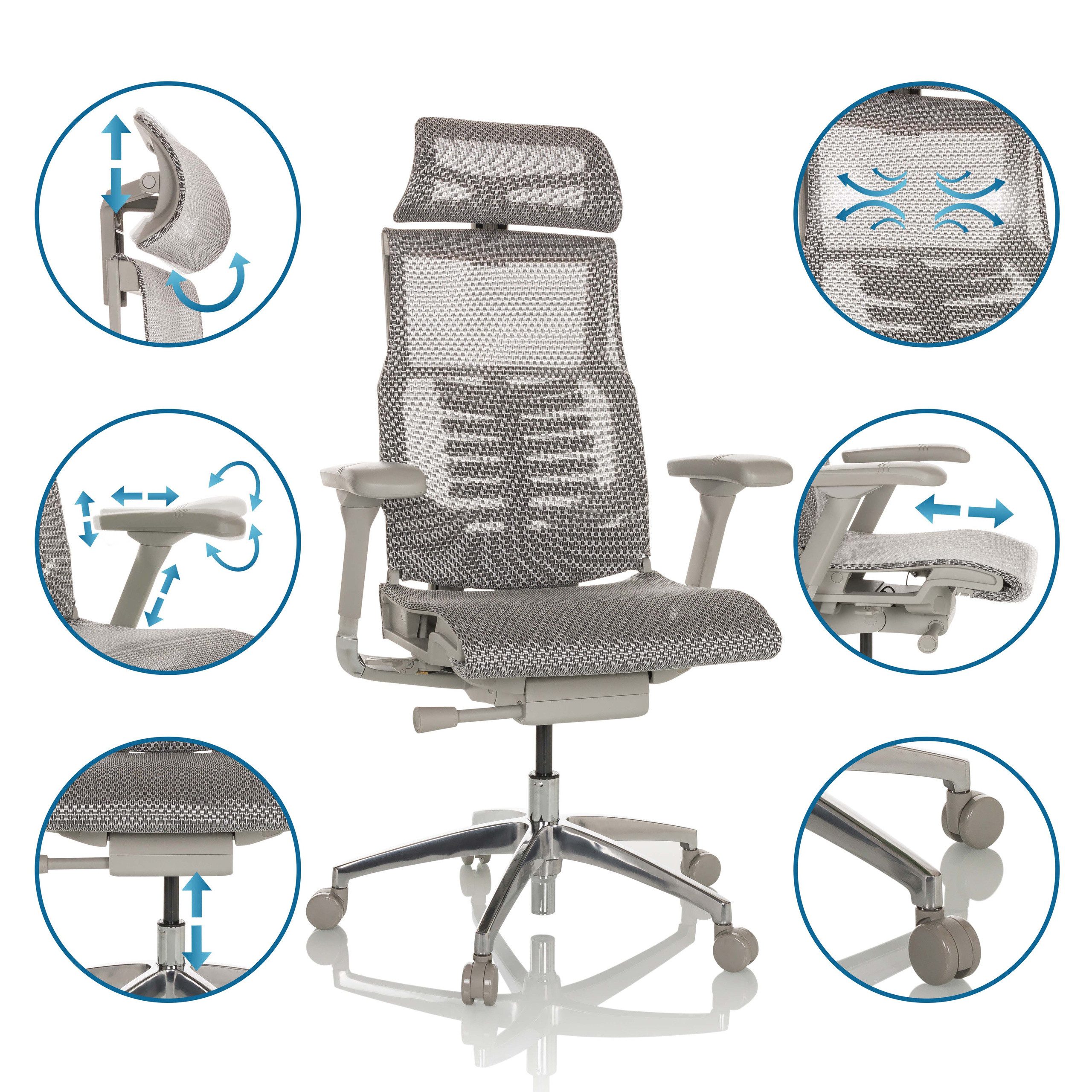 hjh OFFICE Drehstuhl High End Bürostuhl Pofit G Gen2 Netzstoff (1 St), Profi Schreibtischstuhl ergonomisch, Chefsessel höhenverstellbar