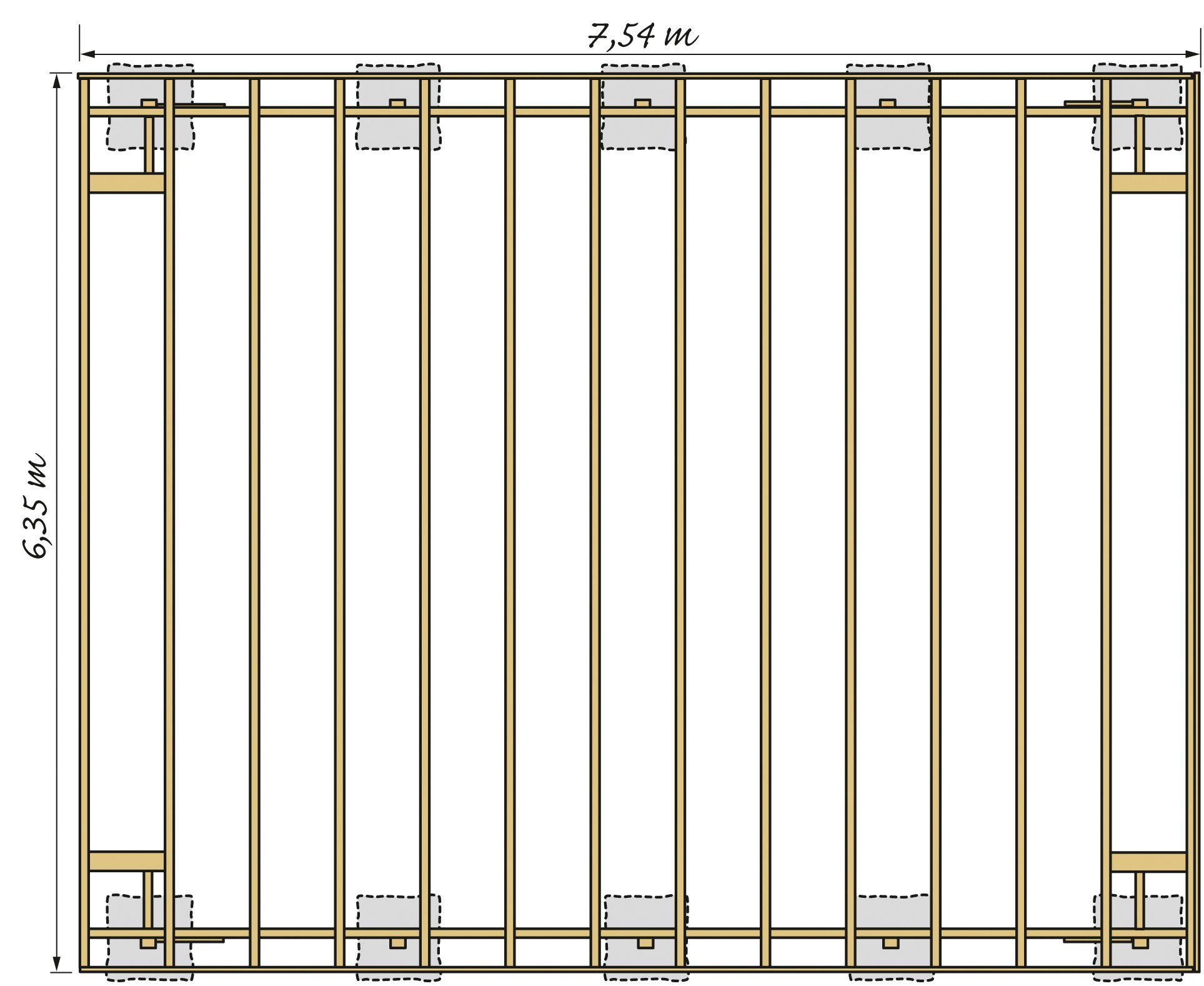 Kiehn-Holz Doppelcarport KH 330 / KH 331, BxT: 634x754 cm, 225 cm Einfahrtshöhe, Stahl-Dach, versch. Farben
