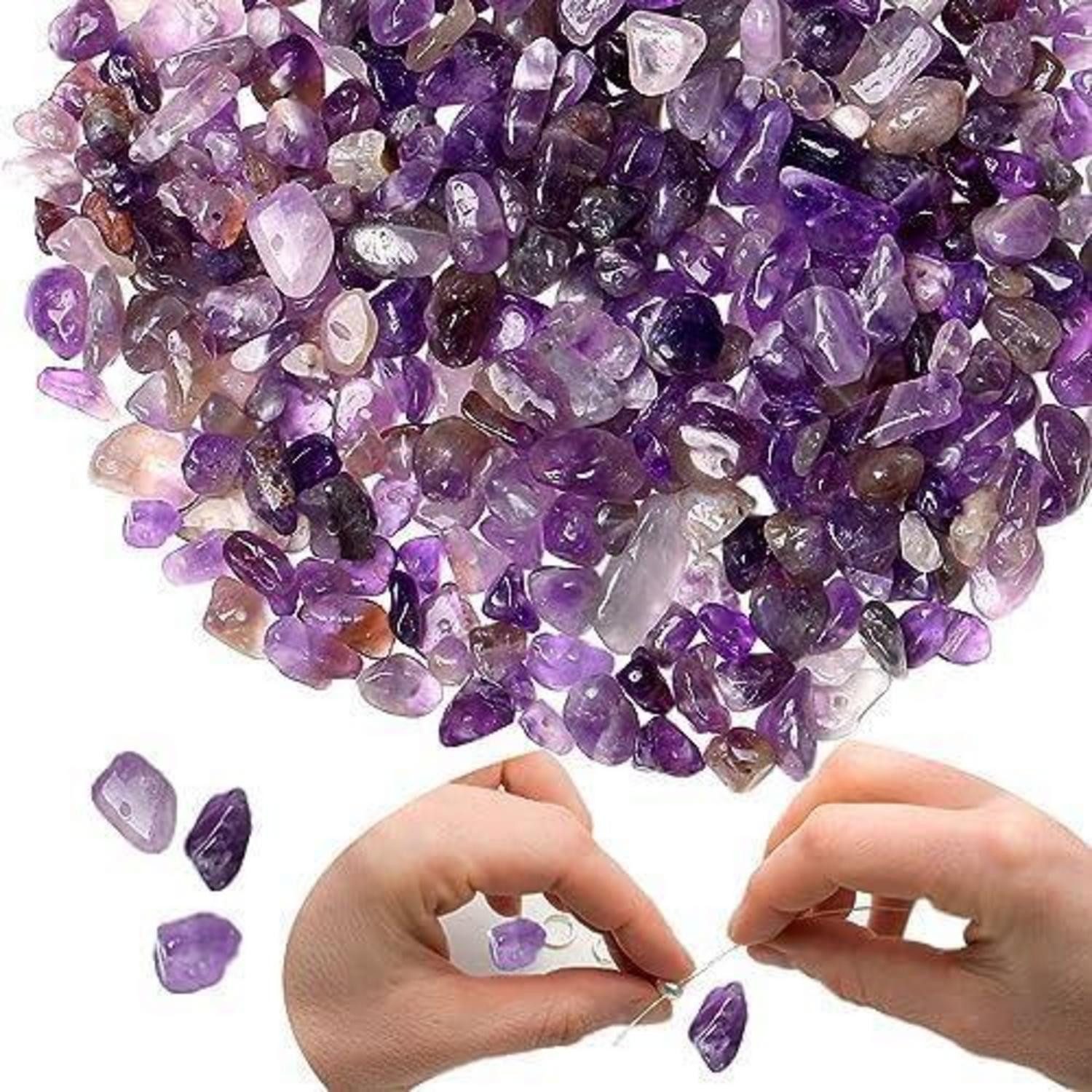 LuxusKollektion Bastelperlen Amethyst Kristall Perlen Set für DIY Schmuck Crafting