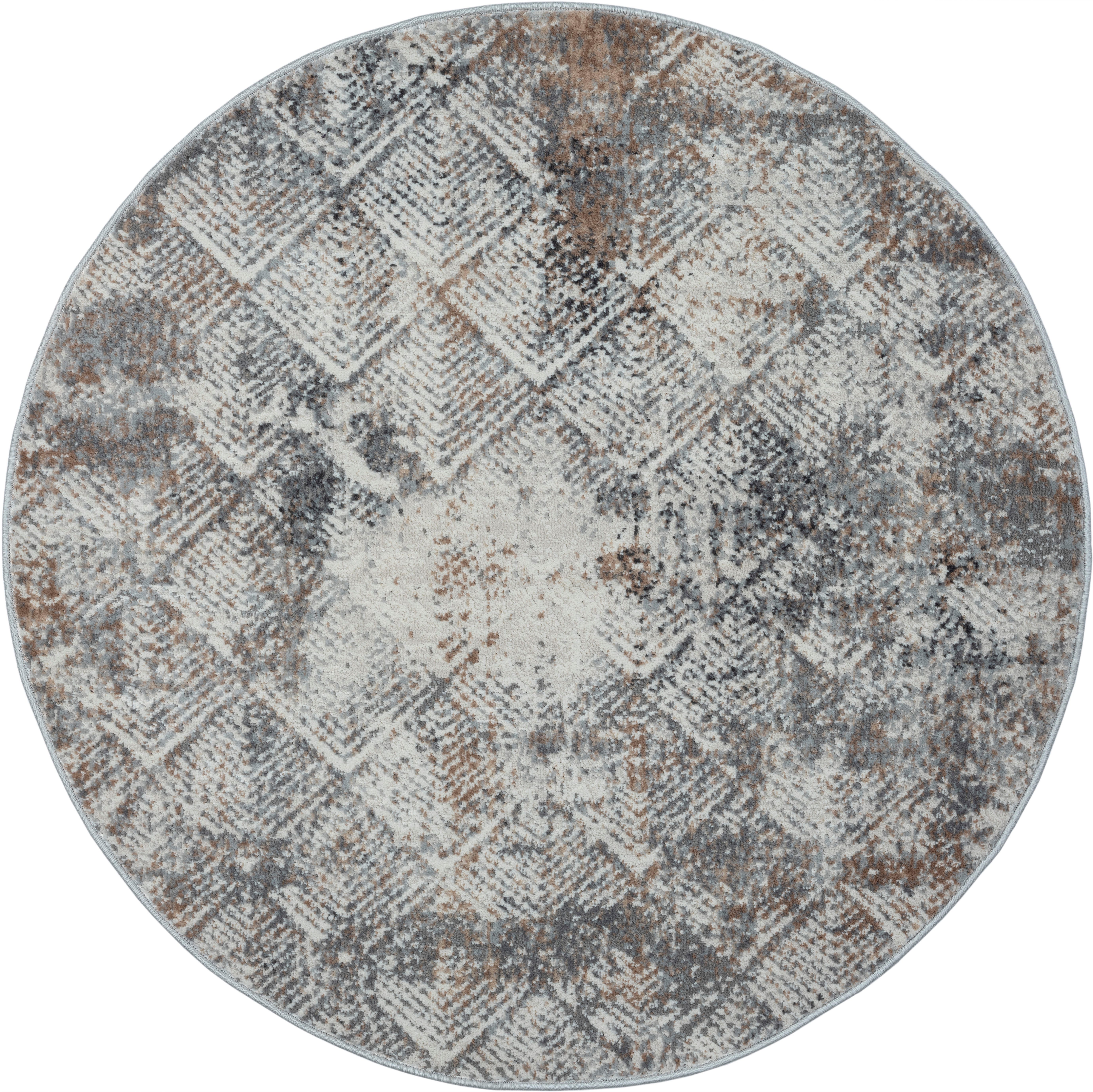 OTTO home Teppich Micah, rund, Höhe: 8 mm, Kurzflor, modernes Design, pflegeleicht, Wohnzimmer