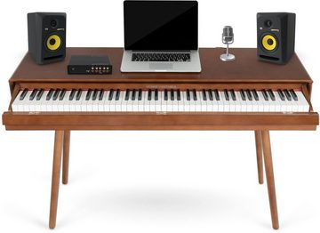 Classic Cantabile Digitalpiano DP-730 mit Echtholz-Furnier Set (Set, inklusive Kopfhörer und Klavierschule), Tisch mit eingebautem Digitalpiano 88 Tasten mit Hammermechanik