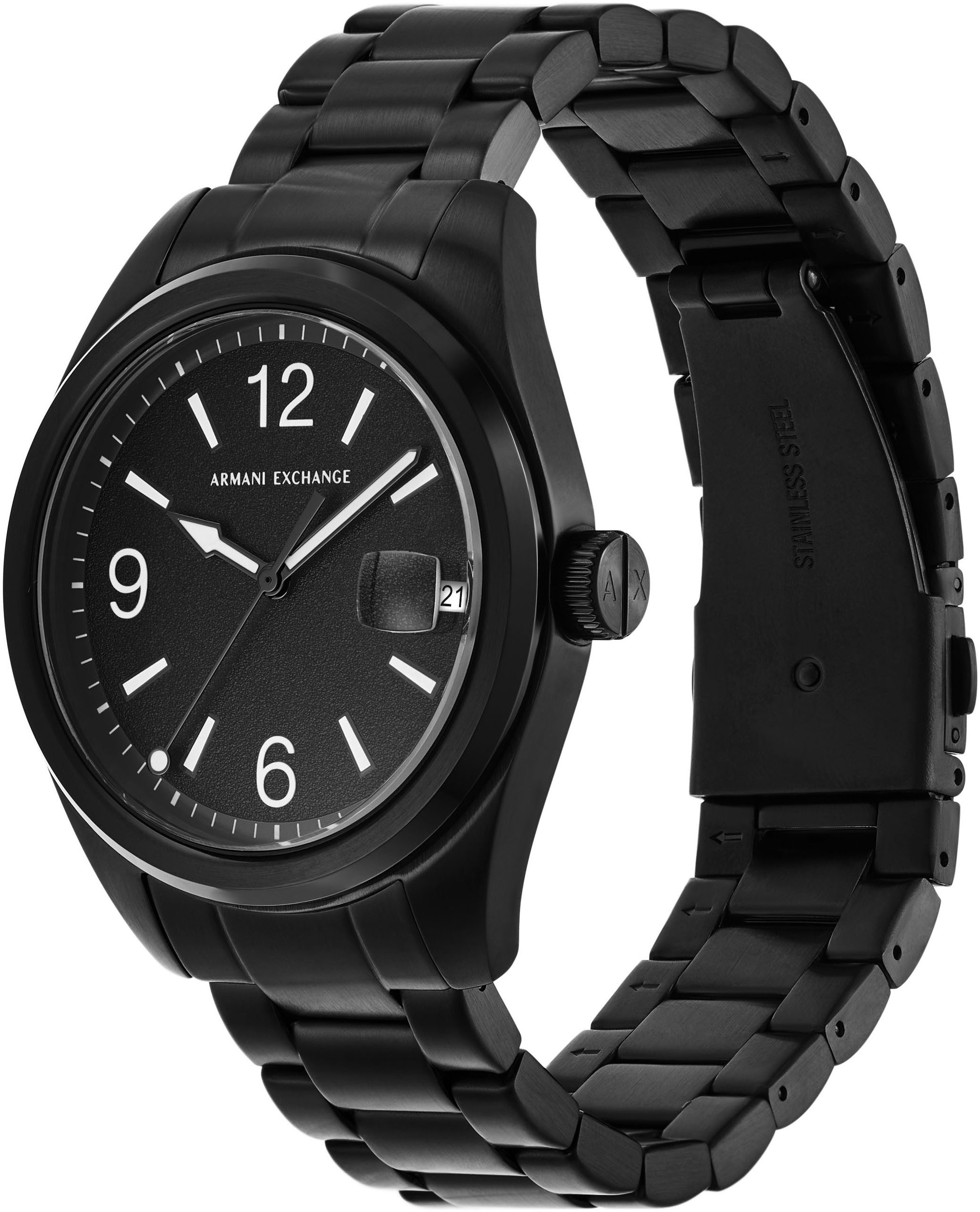 ARMANI EXCHANGE Quarzuhr AX1422, Armbanduhr, Damenuhr, Herrenuhr, Edelstahlarmband, analog, Tag