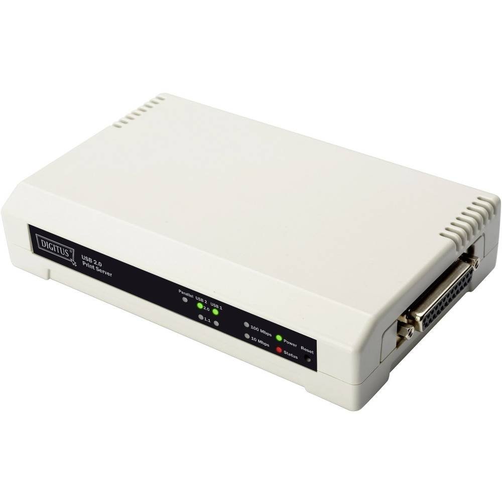 Digitus 2+1 Port Printserver Netzwerk-Adapter