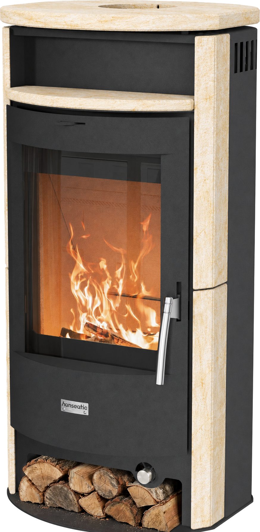 Hanseatic Kaminofen »Parma Sandstein«, Dauerbrand geprüft, Lieferung bis ins Wohnzimmer, 6,3 kW, Dauerbrand, geprüft, für Anthrazit Nuss 3 geeignet, Exklusiv