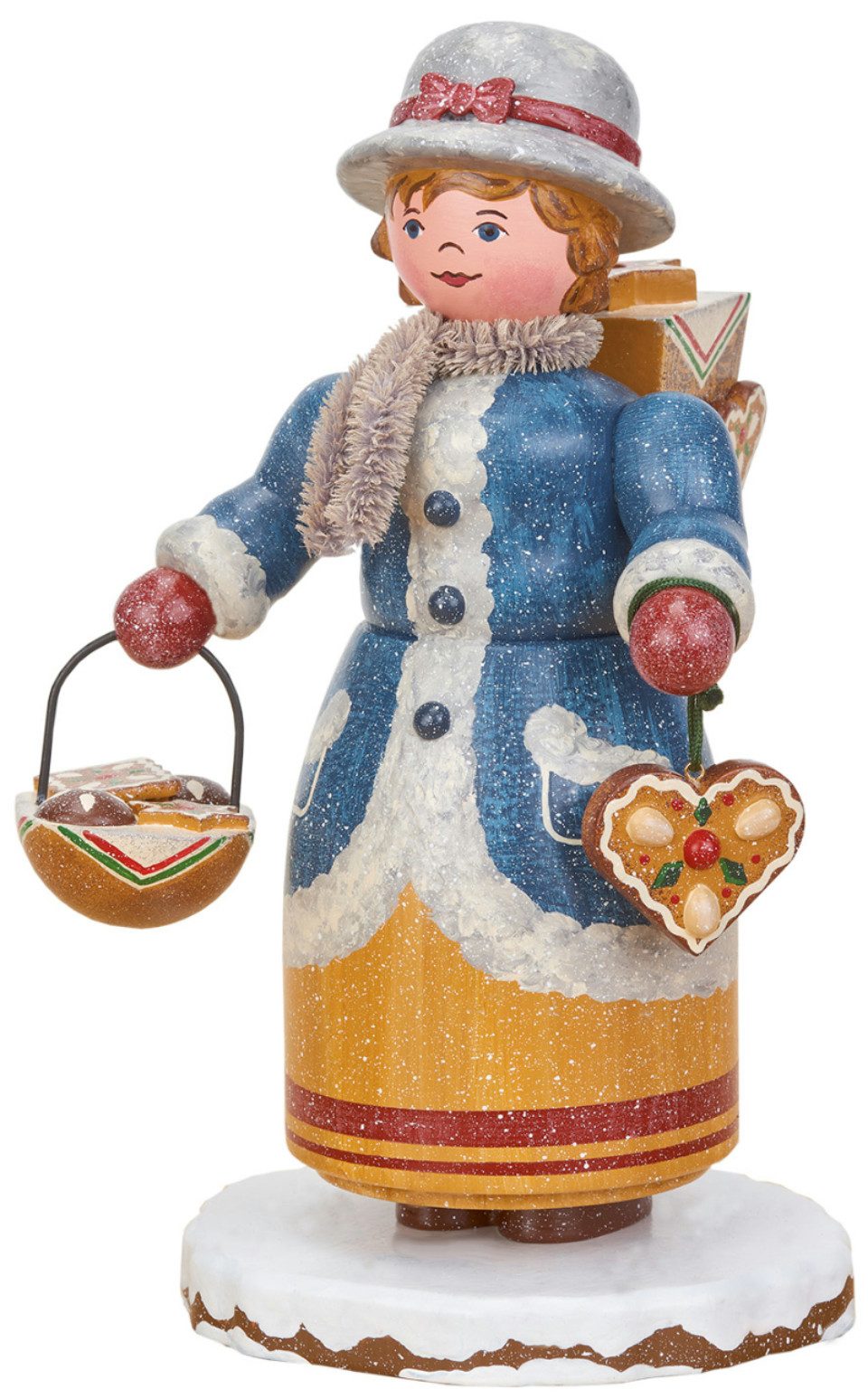 Hubrig Volkskunst Zschorlau Erzgebirge Räuchermännchen Hubrig Räucherfrau Lebkuchenhändlerin, (1 St), Handarbeit aus dem Erzgebirge