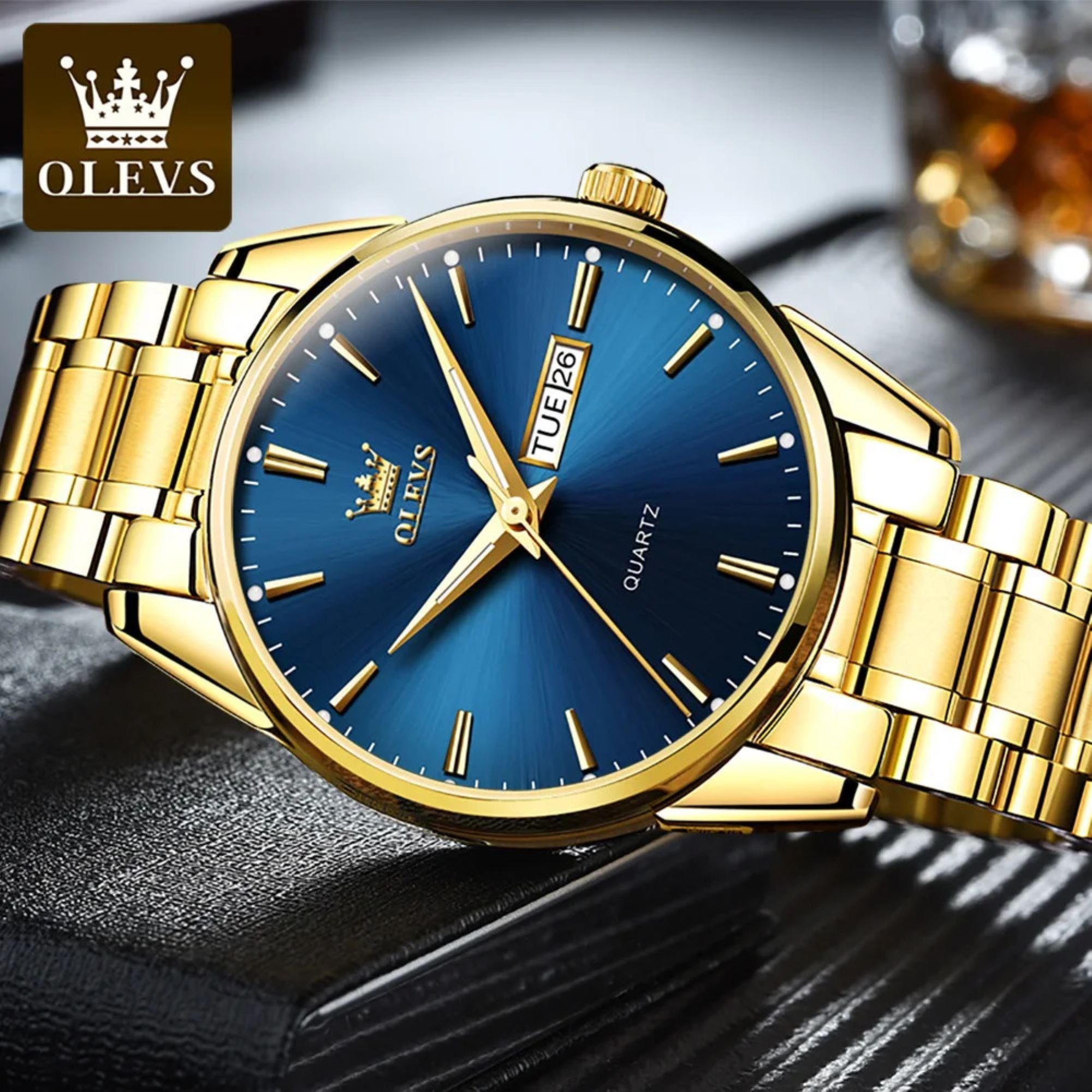 OLEVS Quarzuhr OLEVS 6898 Business Herrenuhr stilvoll und elegant Gold 6898 günstig online kaufen