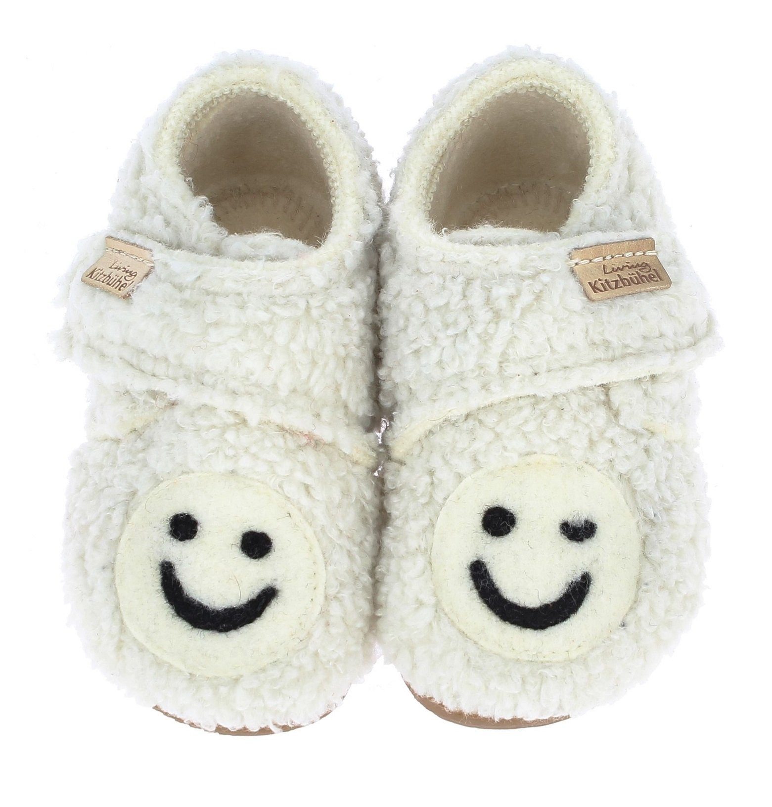 Living Kitzbühel Babyklettschuh Smiley Kids weiss Kinder (27-30) Hausschuh