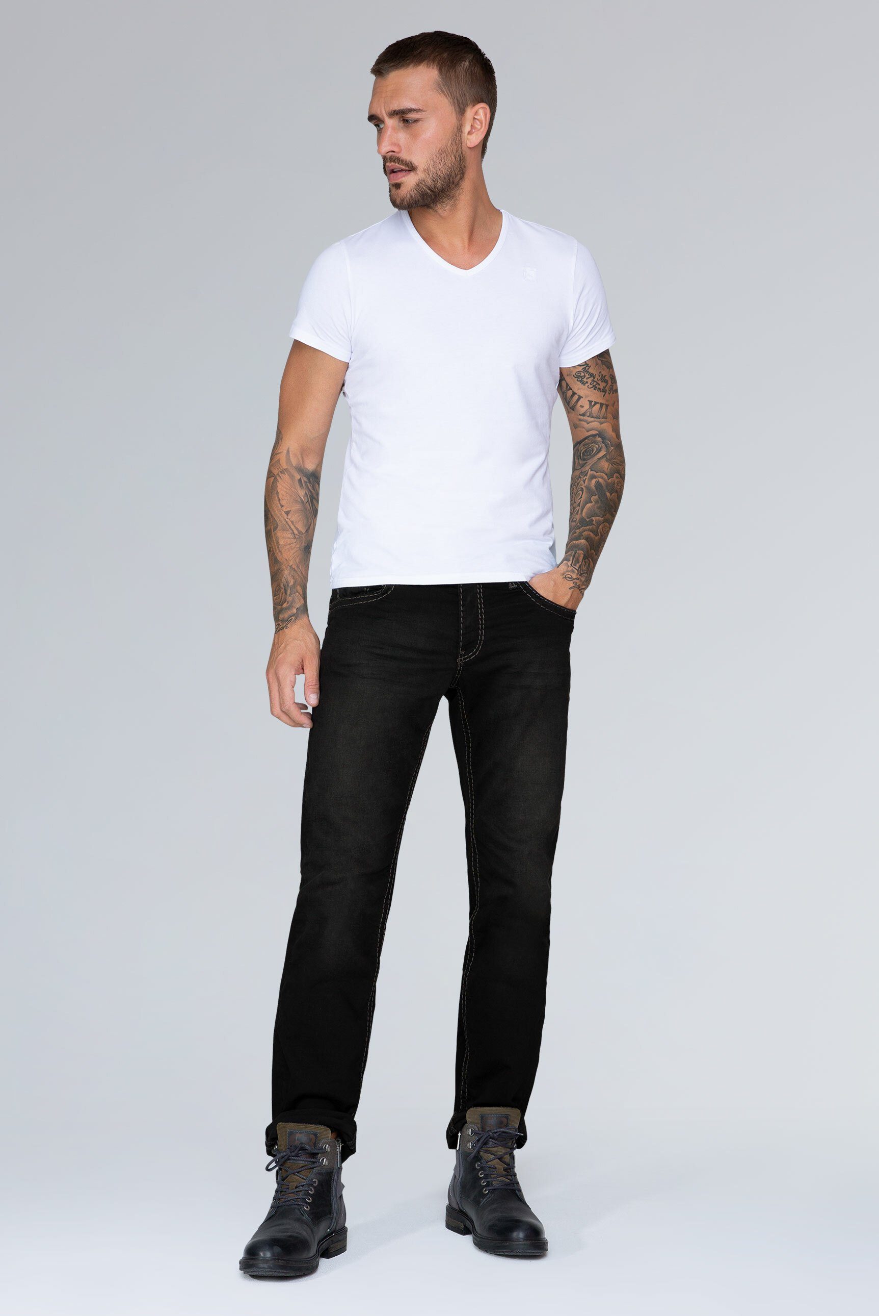 CAMP DAVID Comfort-fit-Jeans mit Used-Waschung – Bild 3 von 5