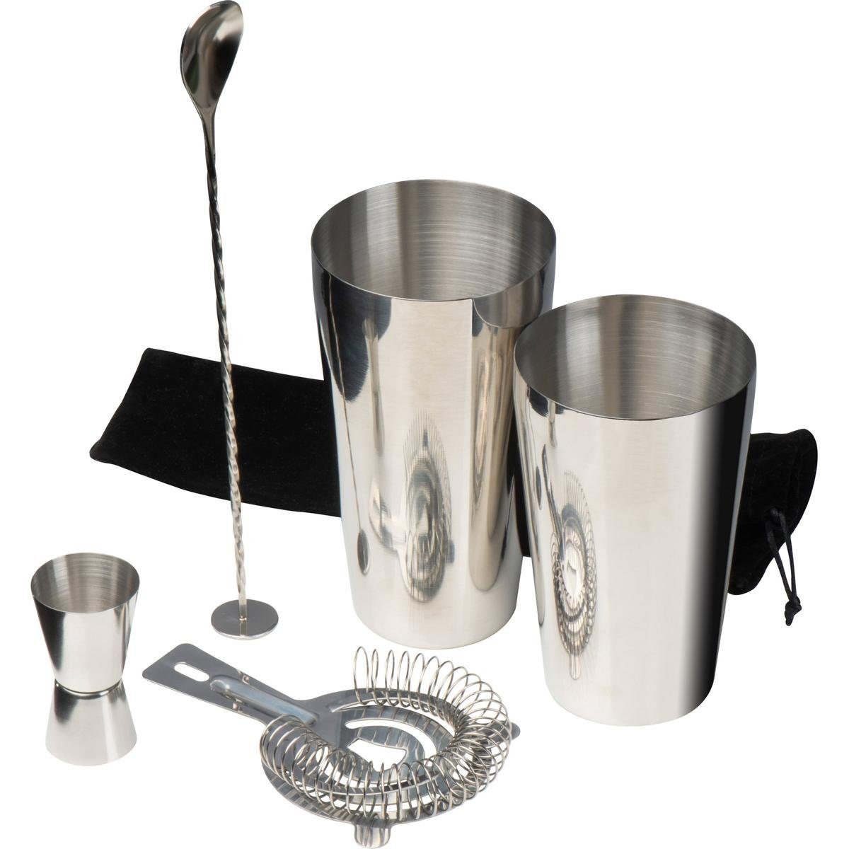 Cocktail-Set Cocktail Set / bestehend aus Shaker, Messbecher, Sieb und Rührstab
