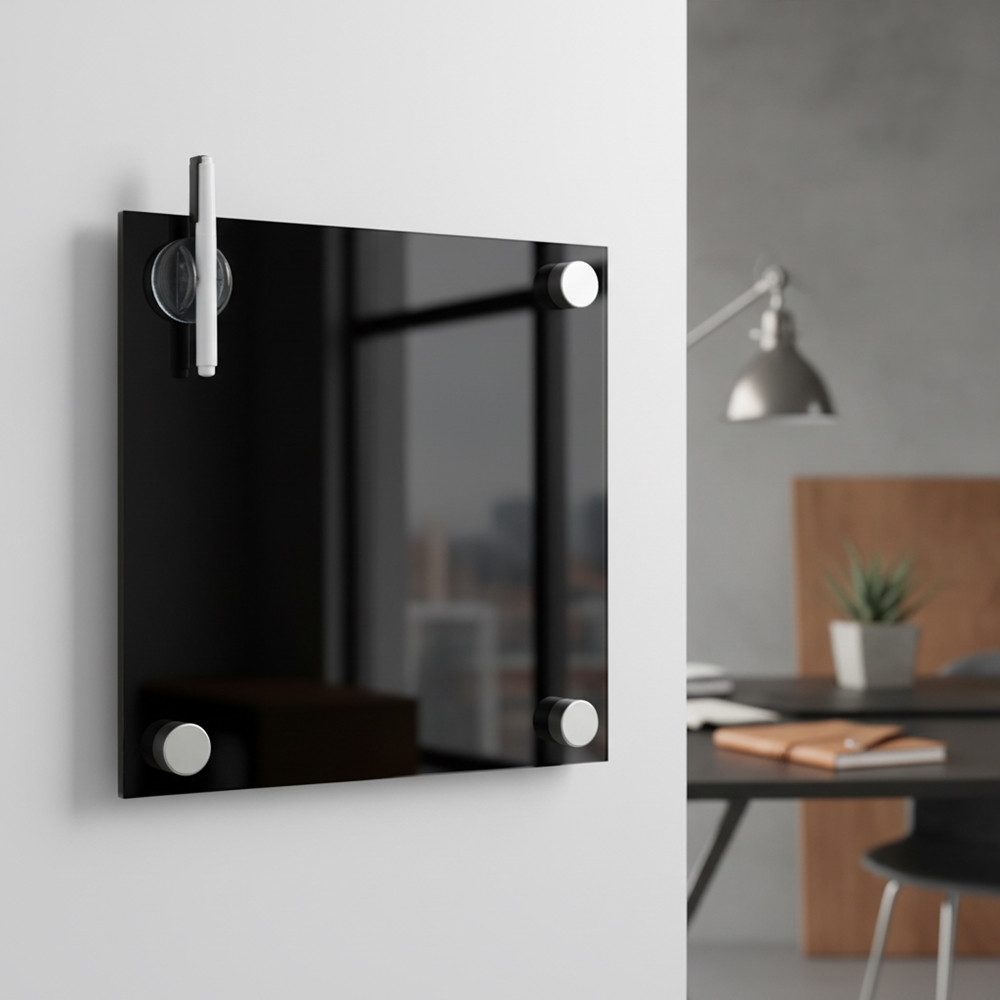 Mucola Magnettafel Glasmagnettafel Schwarz Memoboard Wandtafel Magnettafel Whiteboard, (Stück, 1-tlg., 1 Stück), Sicherheitsglas