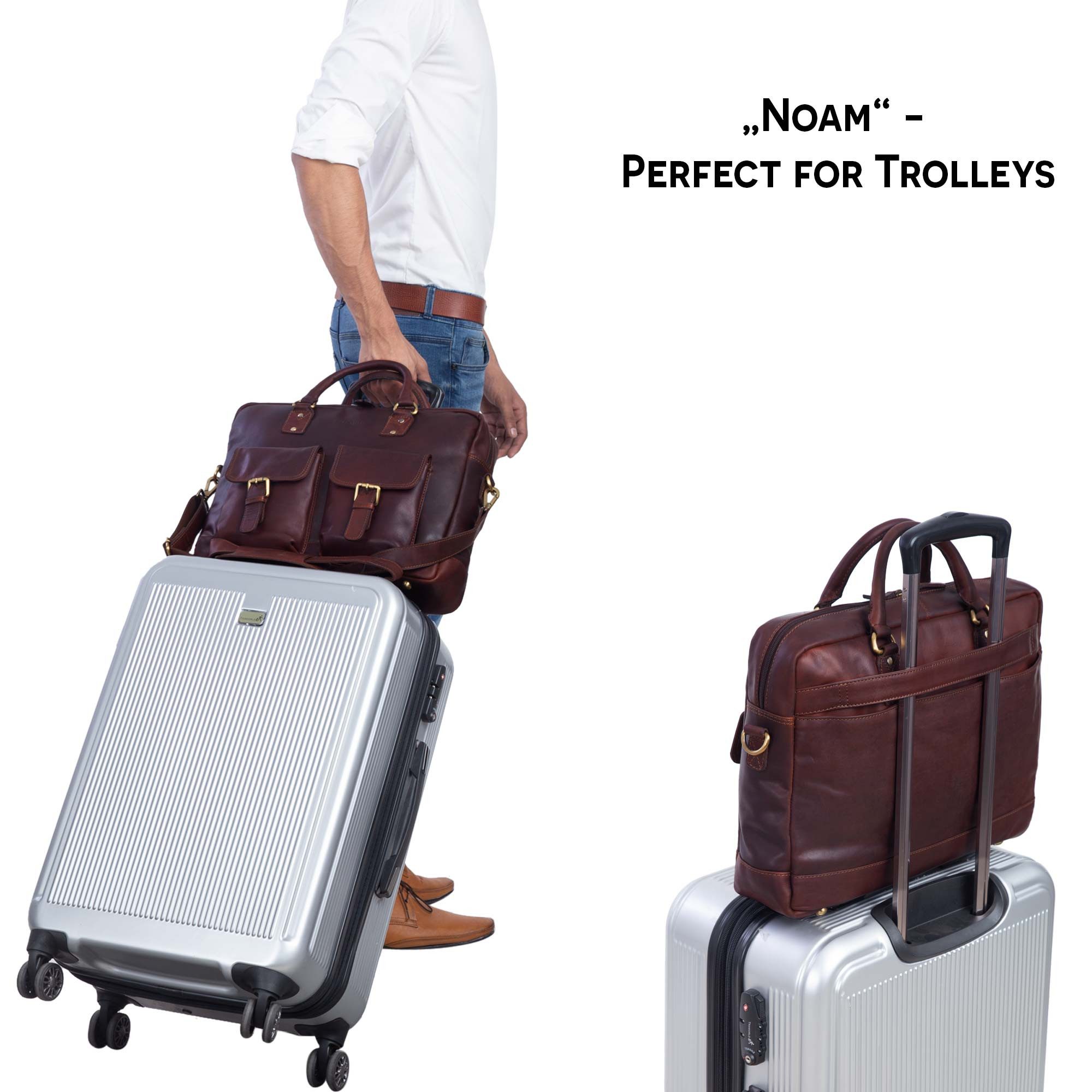 STILORD Aktentasche "Noam" Businesstasche Leder Herren Damen