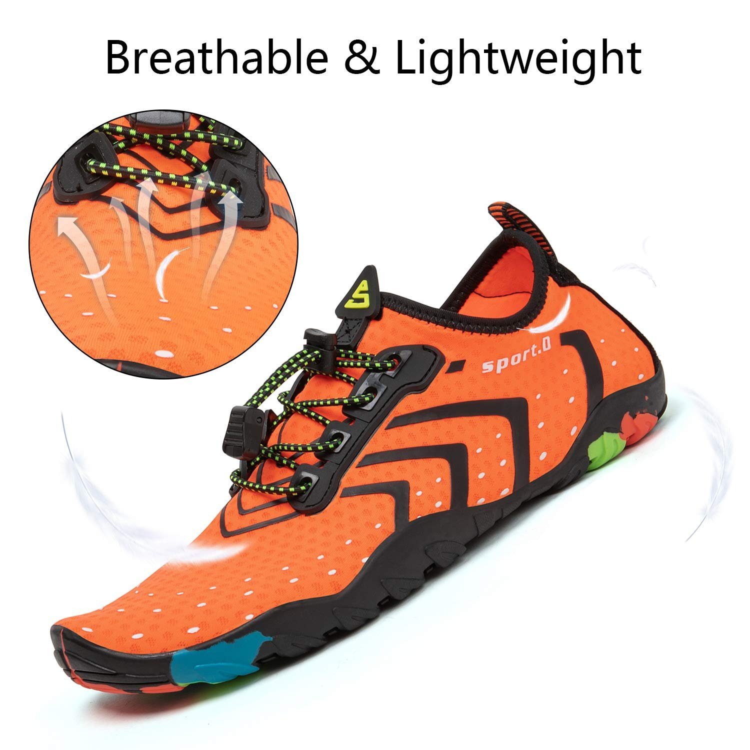 SAGUARO Sommer Badeschuh (5mm Sohle, bequem, leicht, atmungsaktiv, rutschfest, schnelltrocknend) (Barfuß-Schuhe) Wasserschuhe Surfschuhe Schwimmschuhe Wasser-Sport