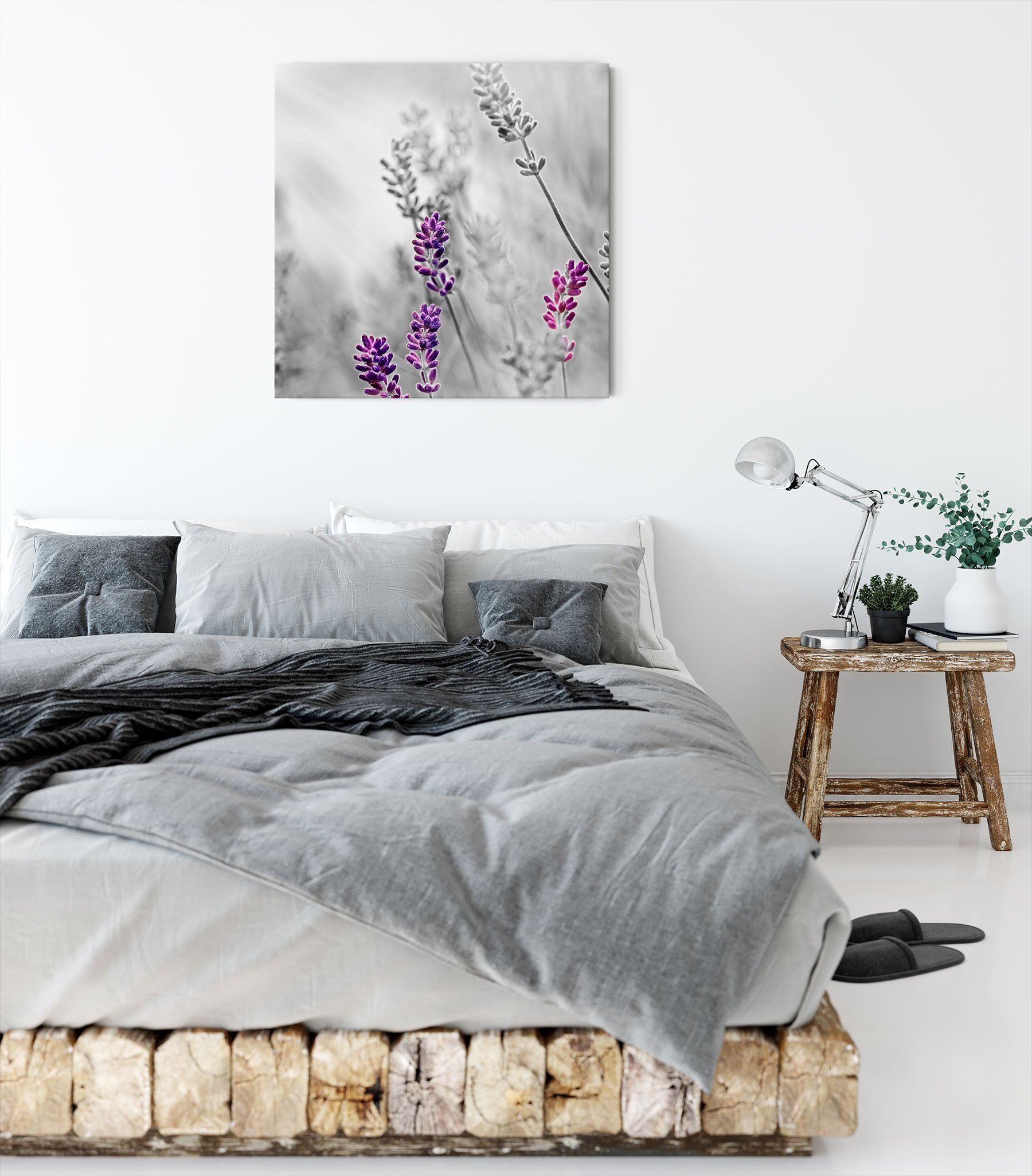 Lavendel Leinwandbild (1 schöner Pixxprint Leinwandbild schöner Lavendel, Zackenaufhänger bespannt, fertig inkl. St),