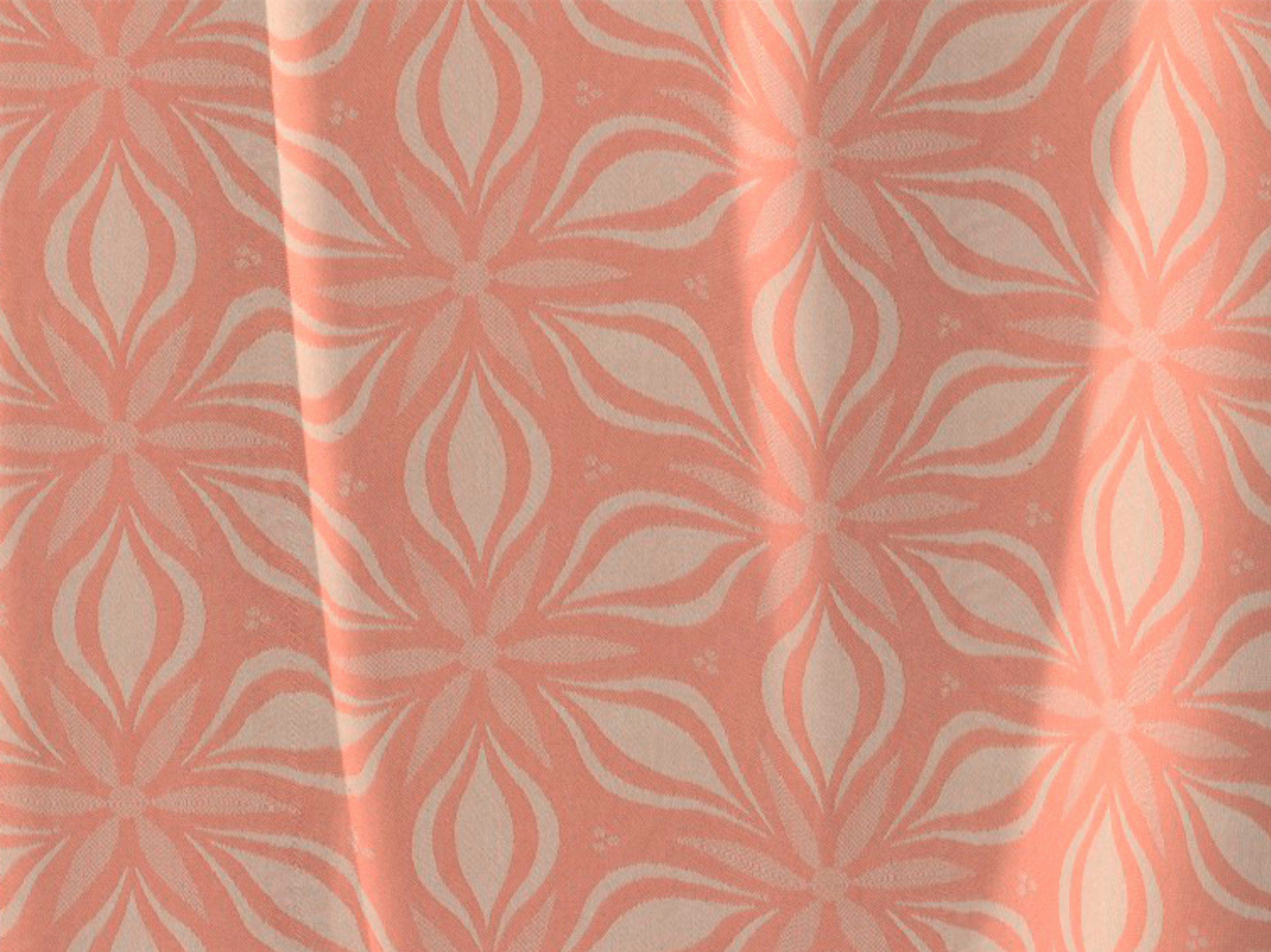 Floret, blickdicht, orange nachhaltig Retro Vorhang St), (1 Kräuselband Jacquard, Adam,